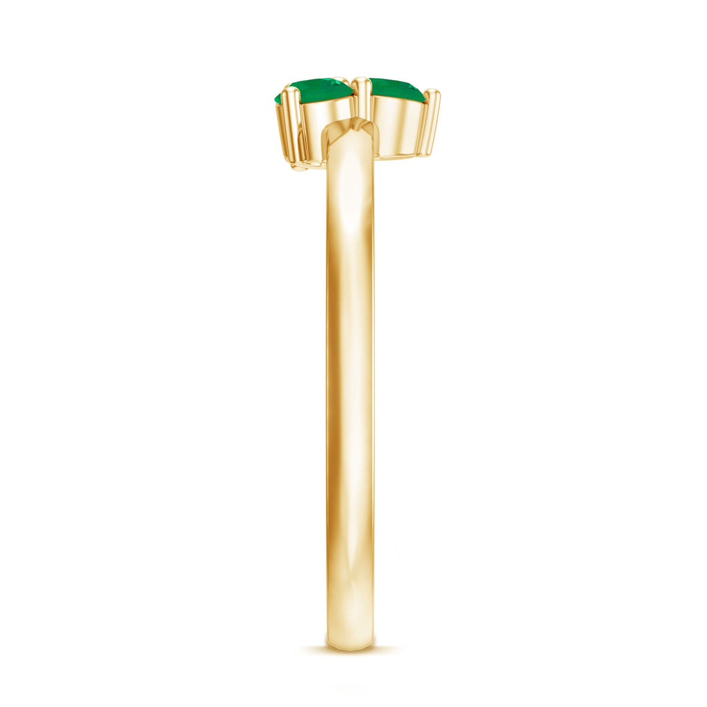 Natural Emerald 3 Stone Promise Ring with Certificate