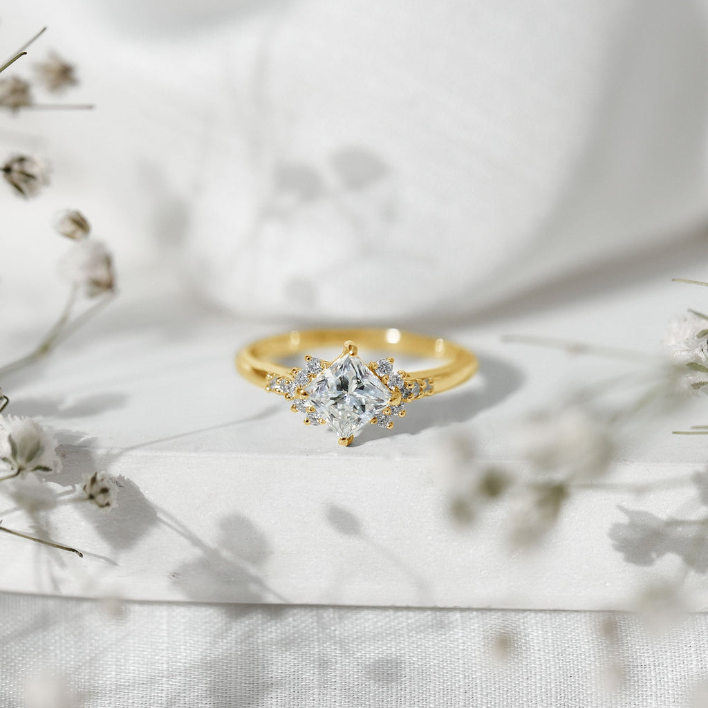 Certified 0.8 Carat Lab Grown Diamond Princess Cut Engagement Ring