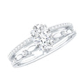 Lab Grown Diamond 0.75 Carat Oval Shaped Double Band Engagement Ring