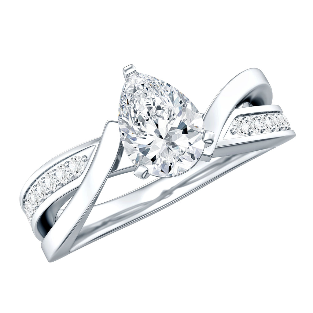 Certified Lab Grown Diamond 5X7 MM Pear Shaped Engagement Ring