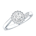 Certified 5 MM Lab Grown Diamond Floral Engagement Ring