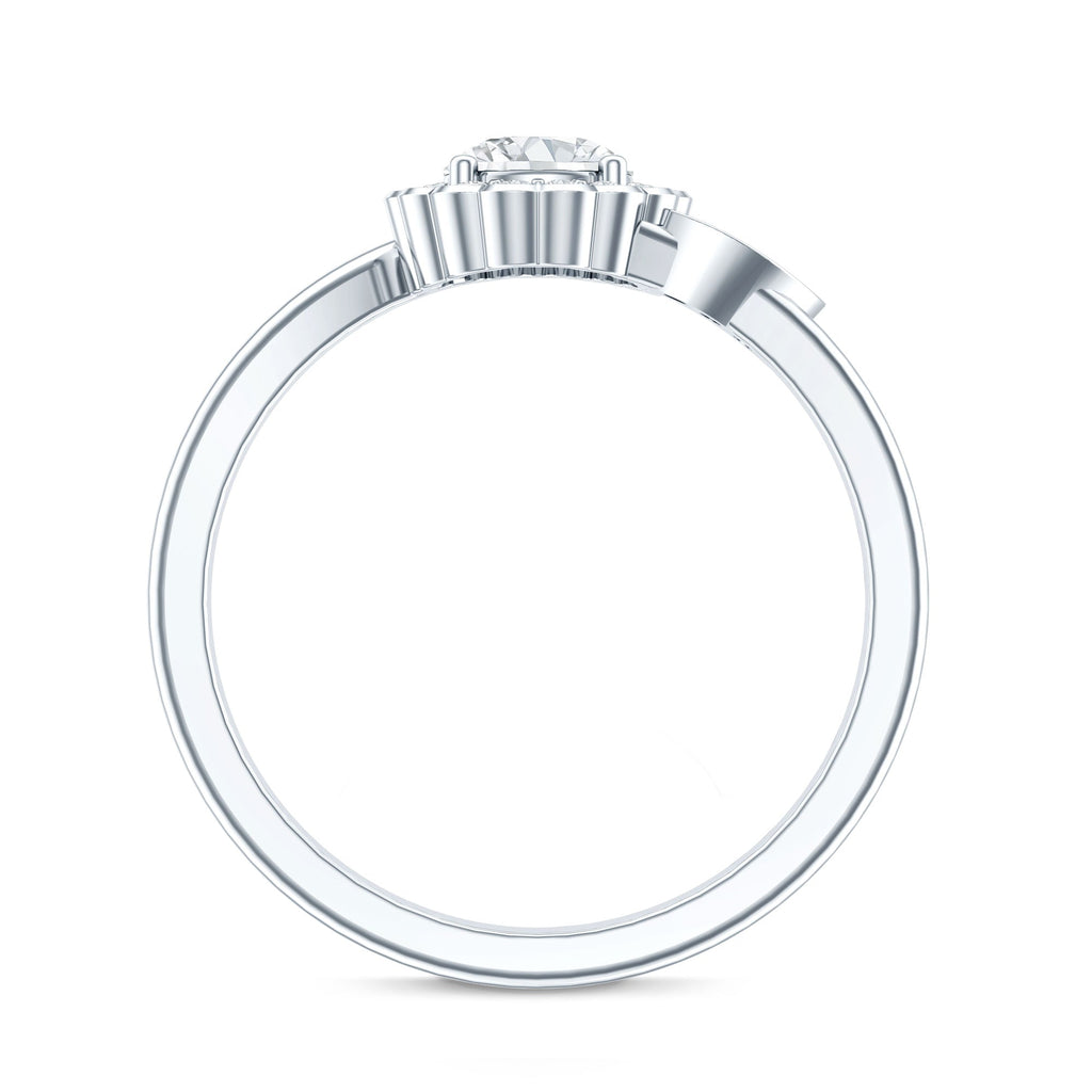 Certified 5 MM Lab Grown Diamond Floral Engagement Ring