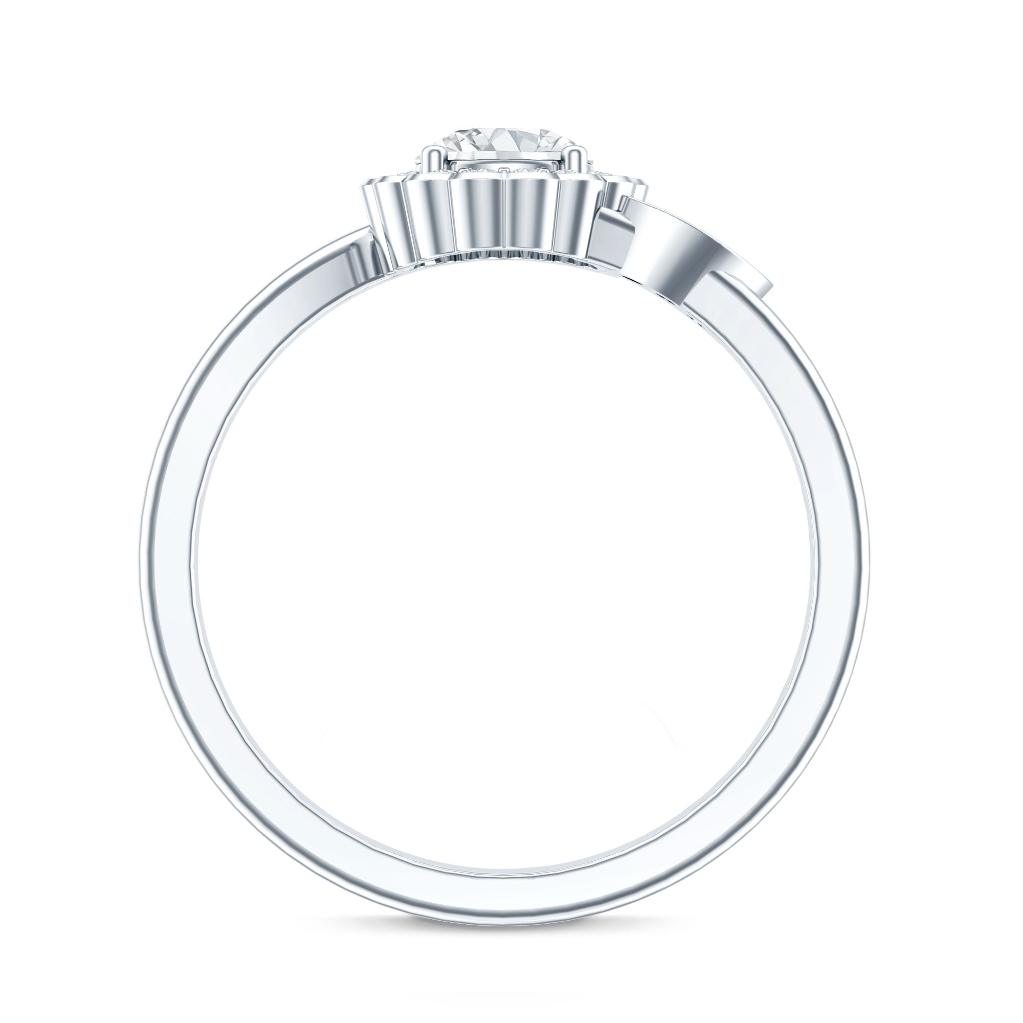 Certified 5 MM Lab Grown Diamond Floral Engagement Ring