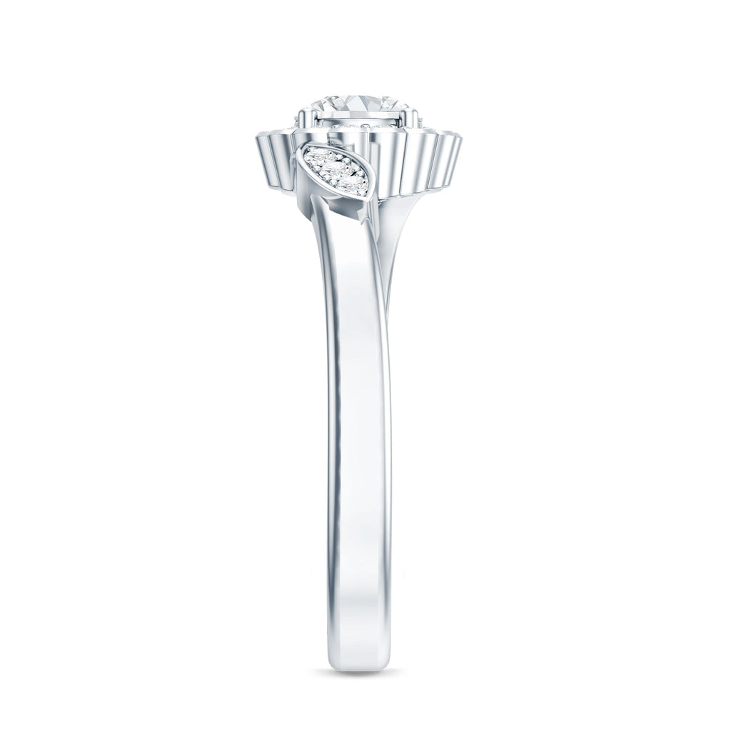 Certified 5 MM Lab Grown Diamond Floral Engagement Ring