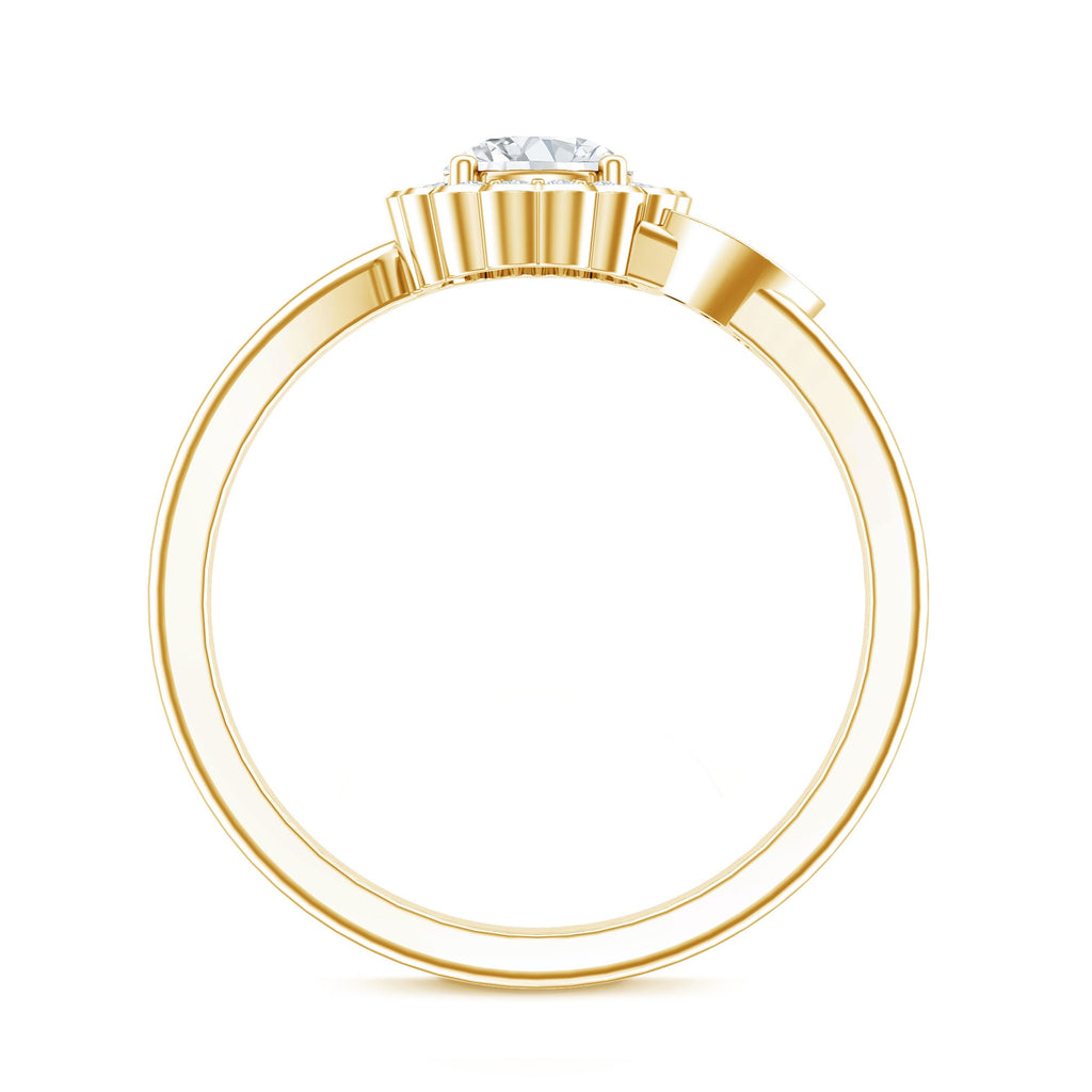 Certified 5 MM Lab Grown Diamond Floral Engagement Ring