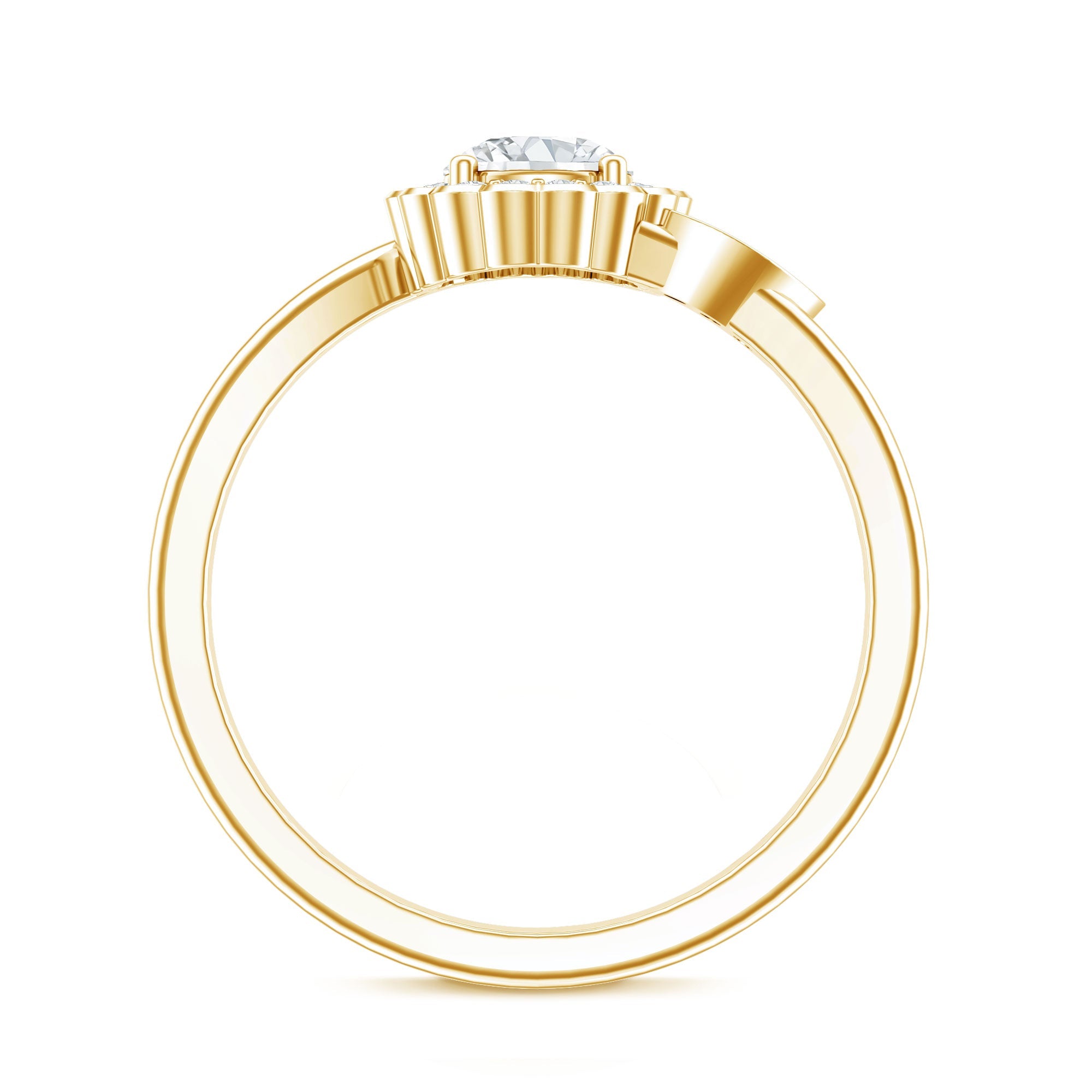 Certified 5 MM Lab Grown Diamond Floral Engagement Ring