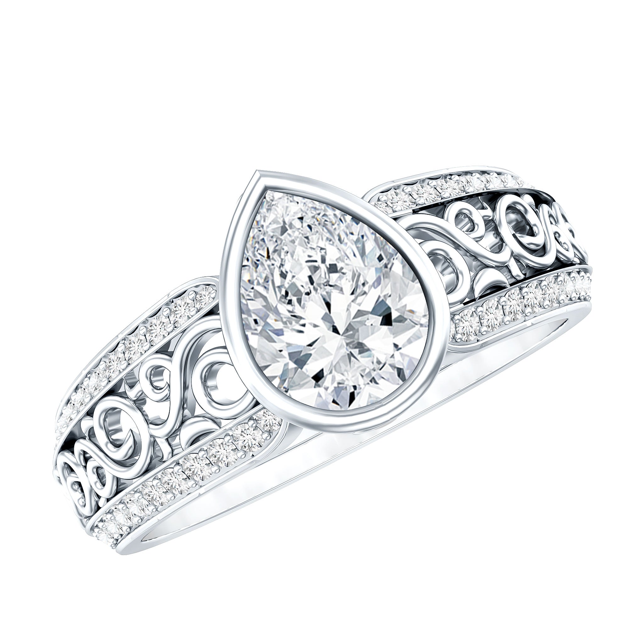 Certified Lab Created Diamond Antique Engagement Ring for Women