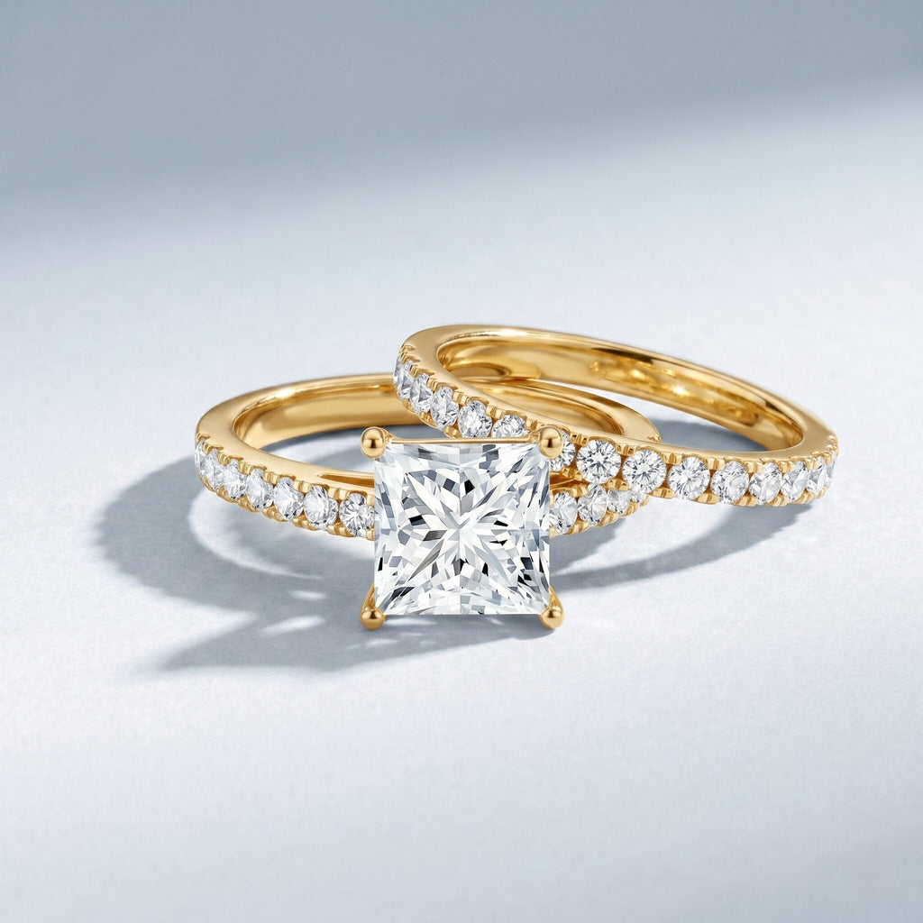IGI Certified Huge 5 Carat Lab Grown Diamond Engagement Wedding Ring Set