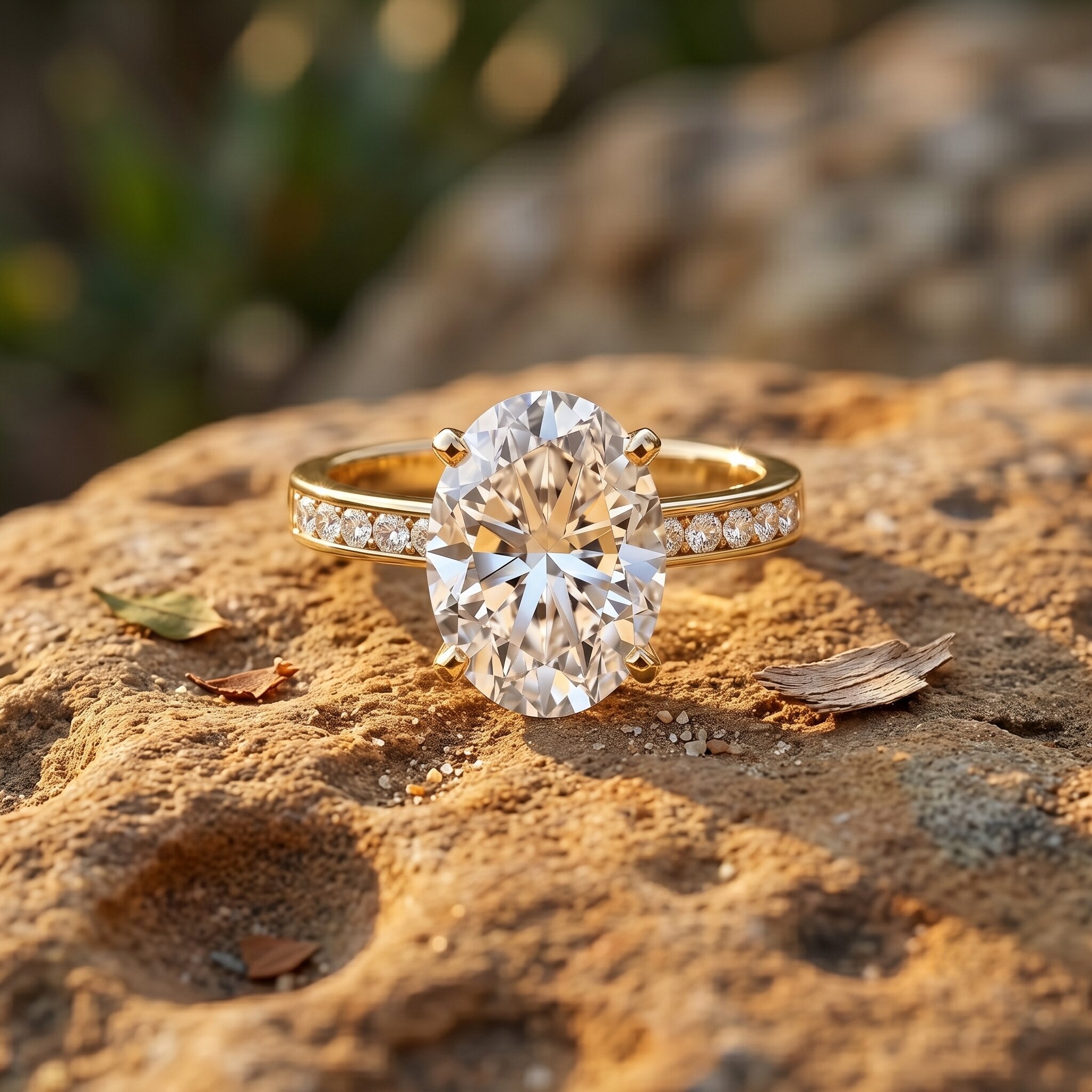 Oval Cut 5 Carat Lab Grown Diamond Big Engagement Ring with IGI Certificate