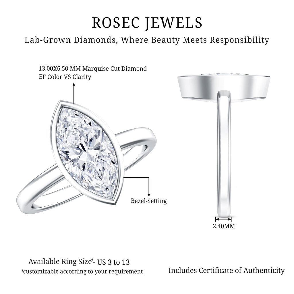 IGI Certified 2 Carat Lab Grown Diamond Marquise Ring For Engagement