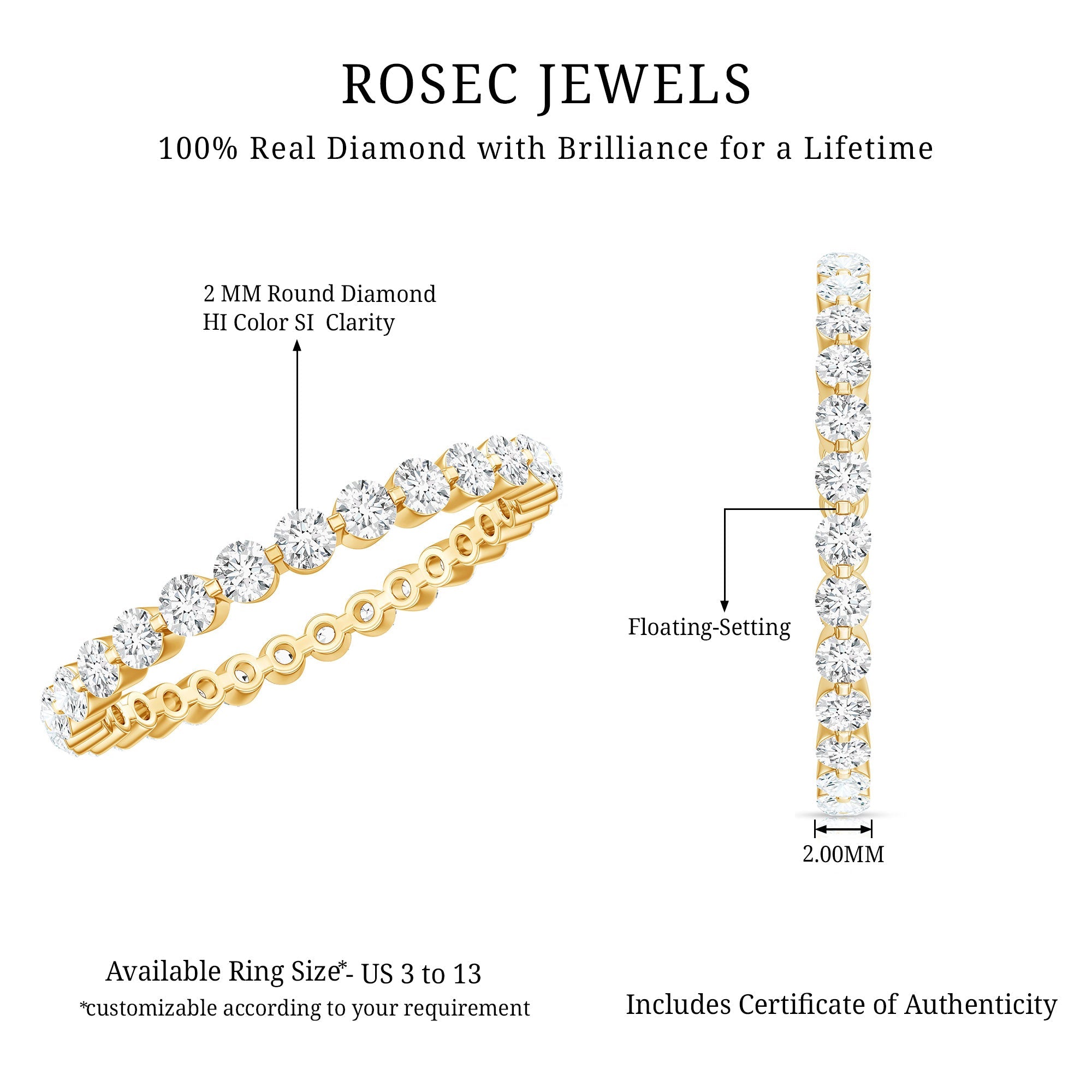 Natural Diamond Full Eternity Ring