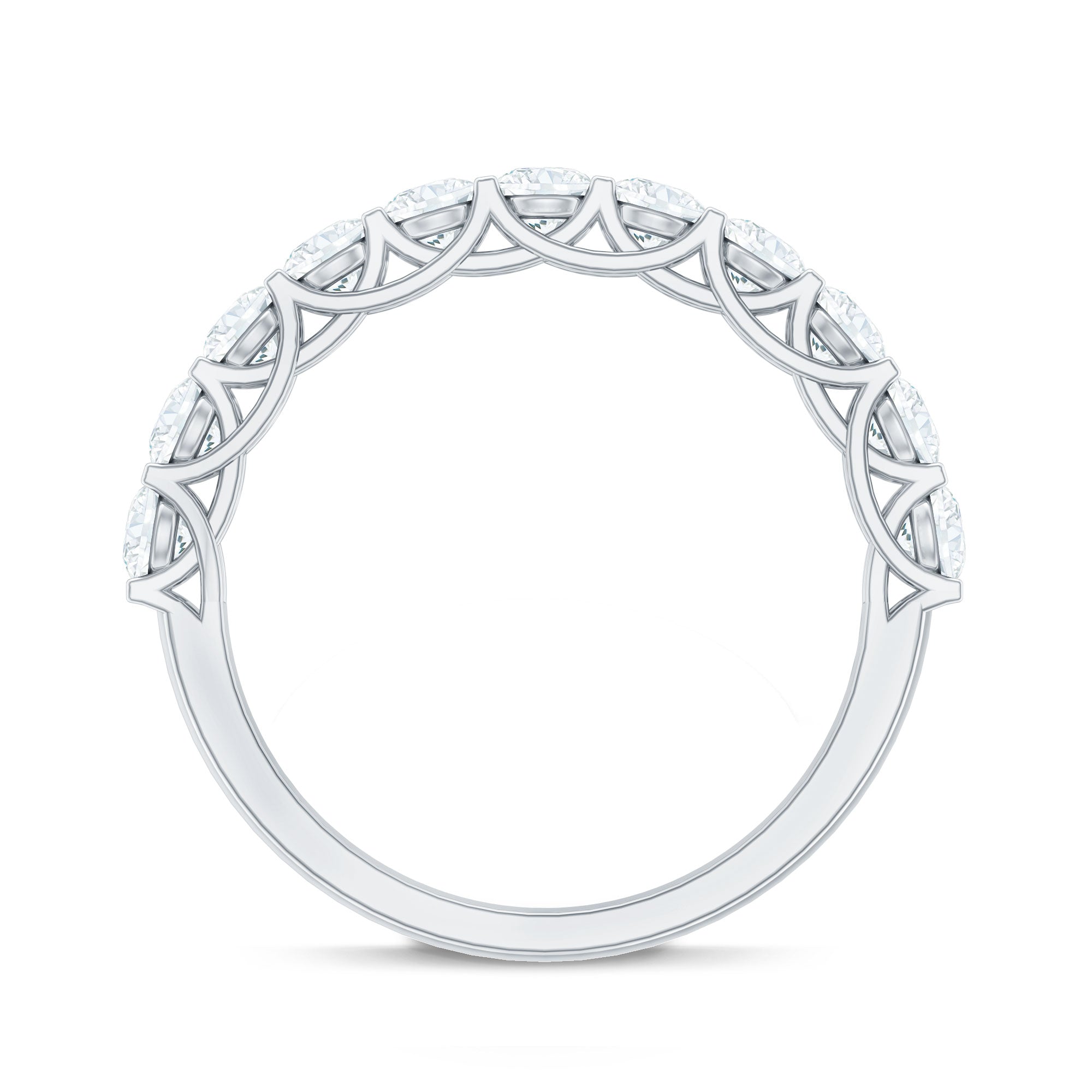 Cubic Zirconia Half Eternity Ring for Women
