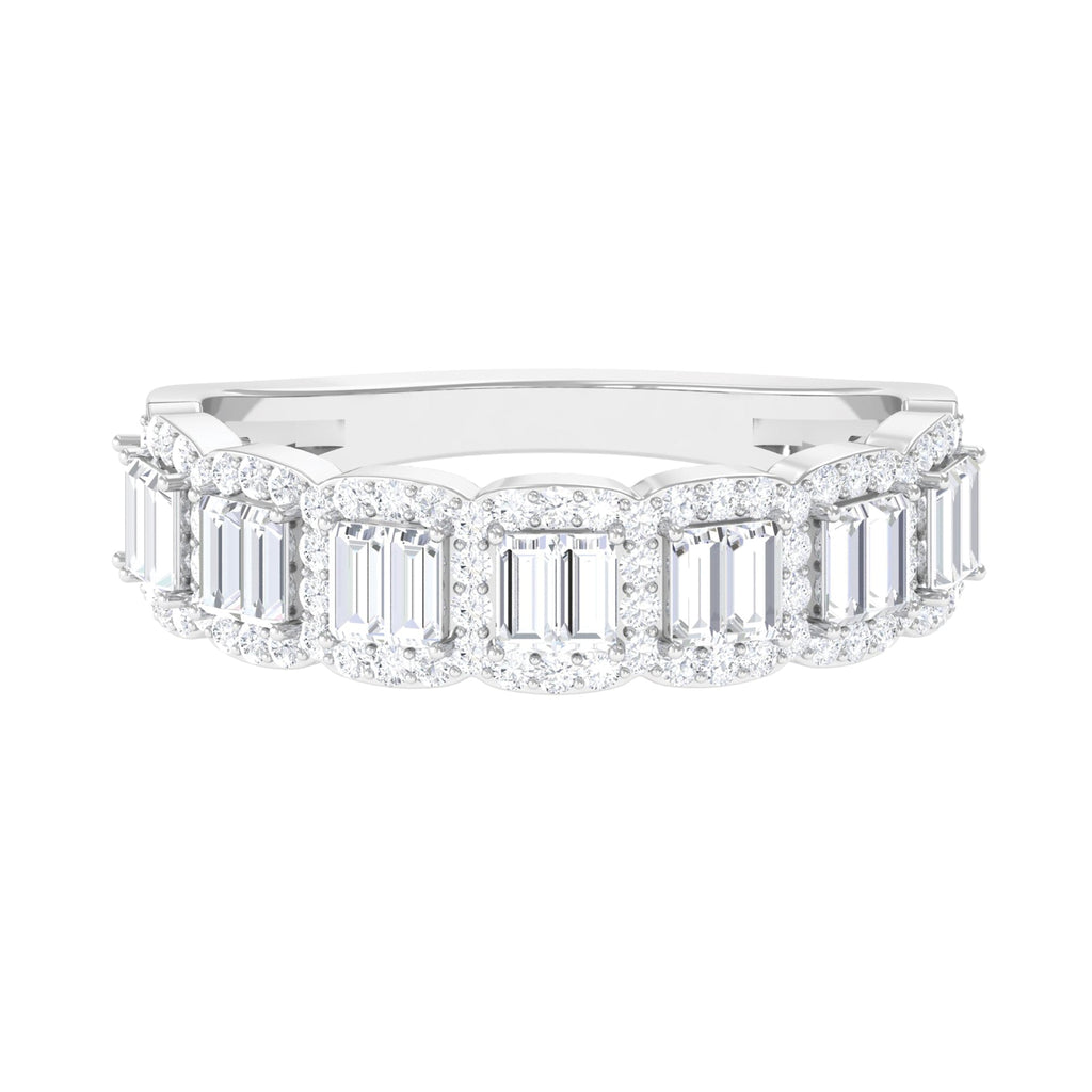 Designer Cubic Zirconia Semi Eternity Band Ring