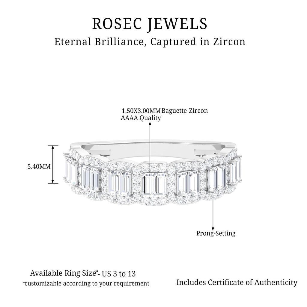 Designer Cubic Zirconia Semi Eternity Band Ring