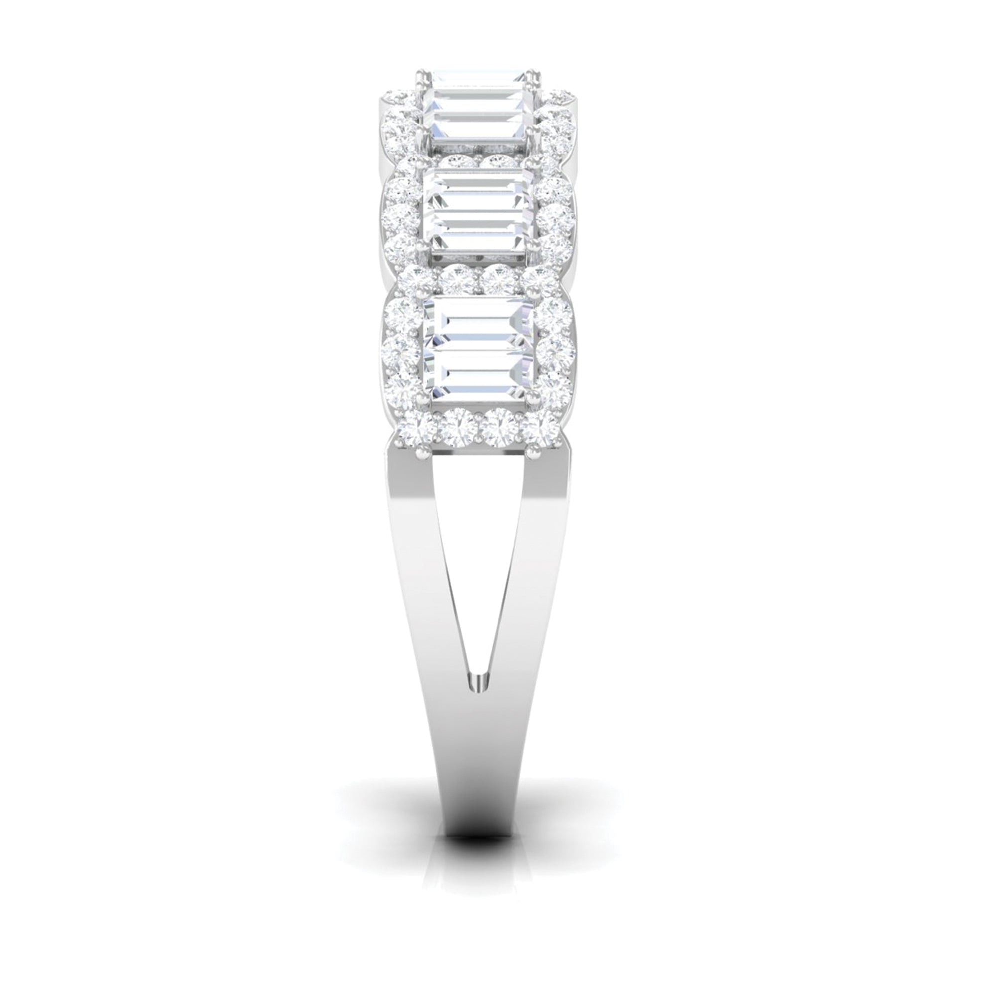 Designer Cubic Zirconia Semi Eternity Band Ring