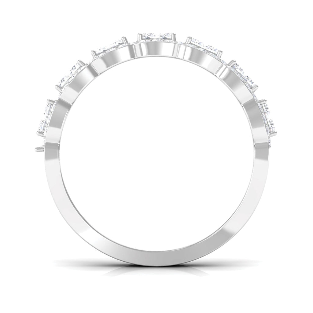 Designer Cubic Zirconia Semi Eternity Band Ring