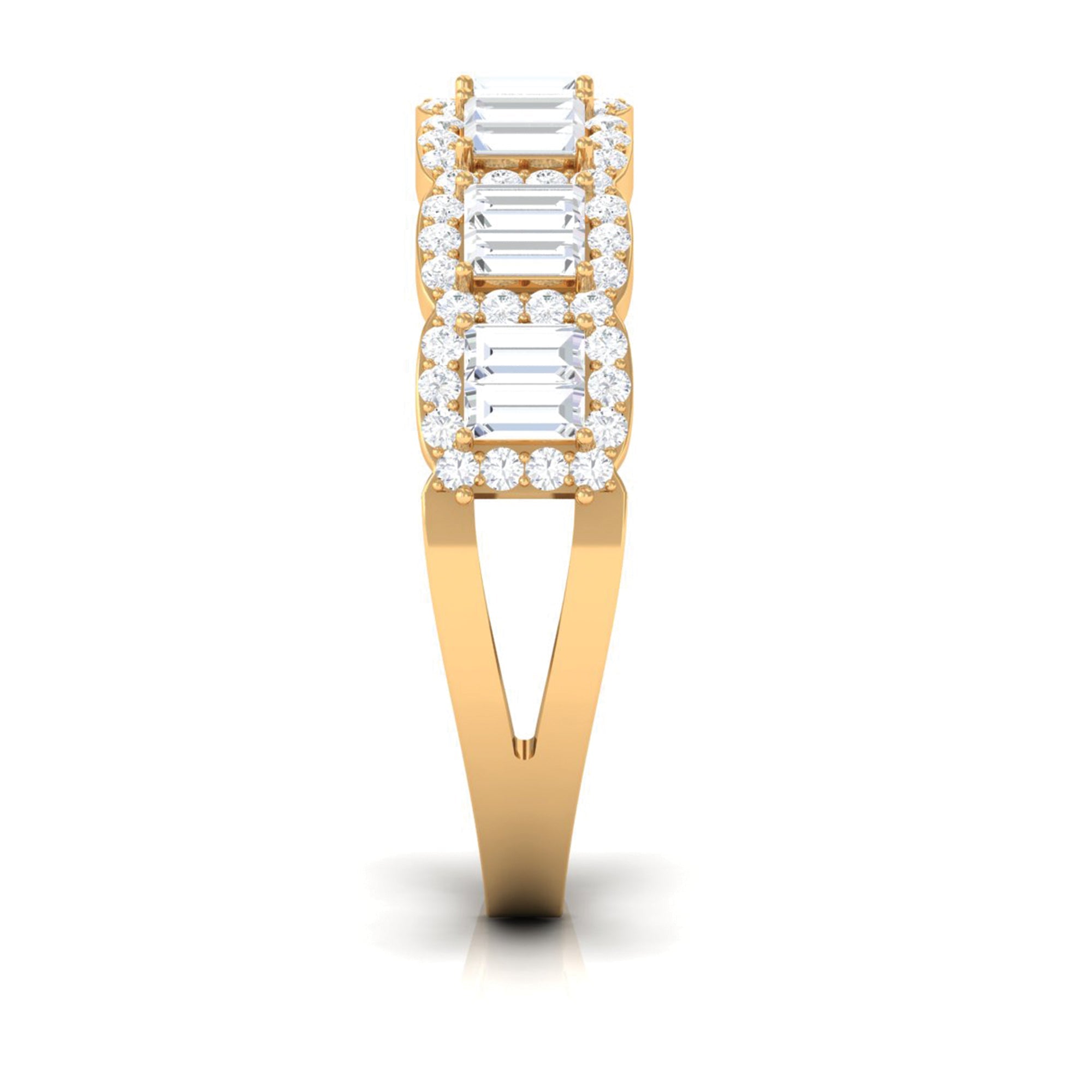 Designer Cubic Zirconia Semi Eternity Band Ring