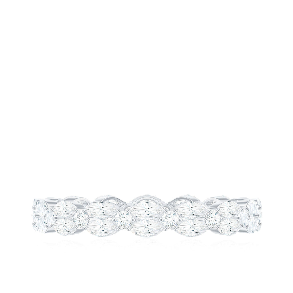Marquise and Round Cut Zirconia Full Eternity Ring