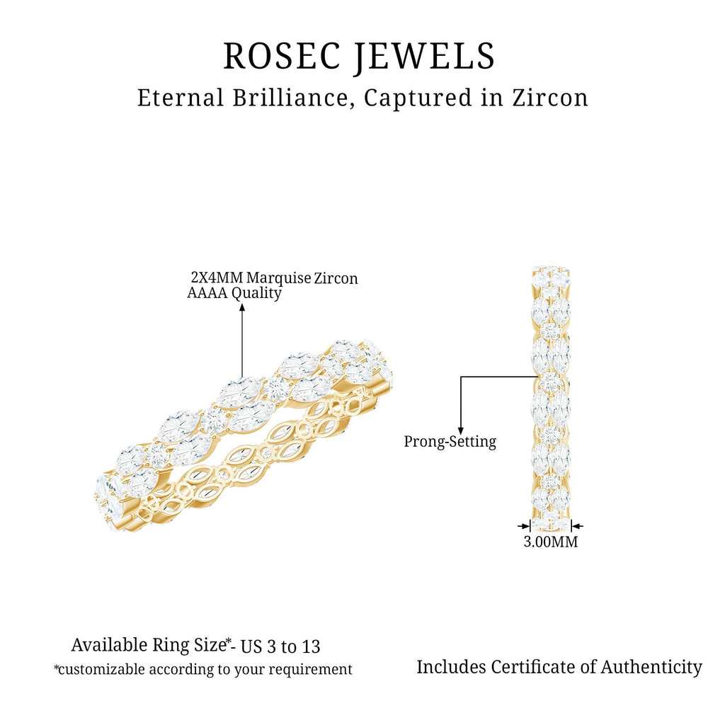 Marquise and Round Cut Zirconia Full Eternity Ring