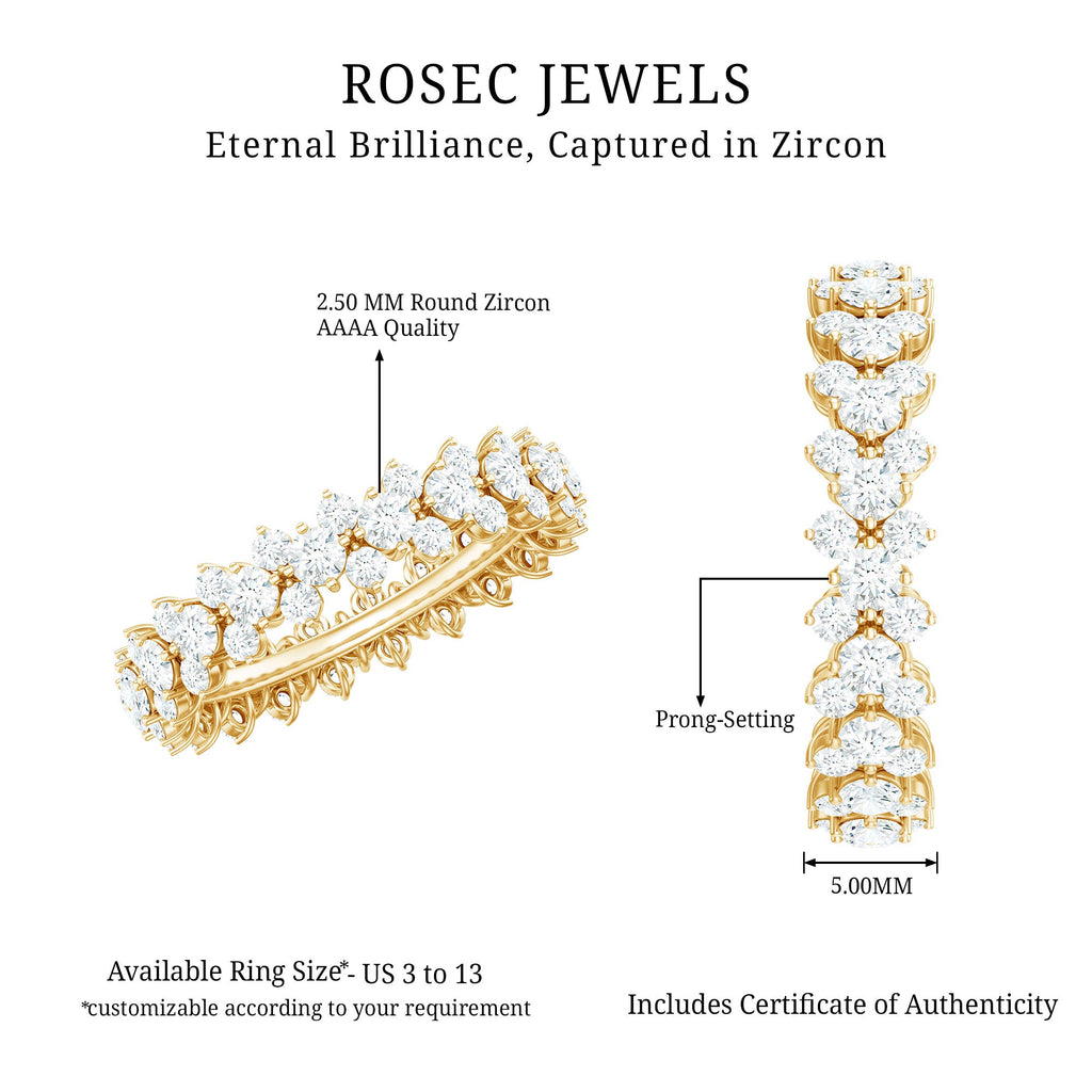 Cubic Zirconia Cluster Eternity Ring in Prong Setting