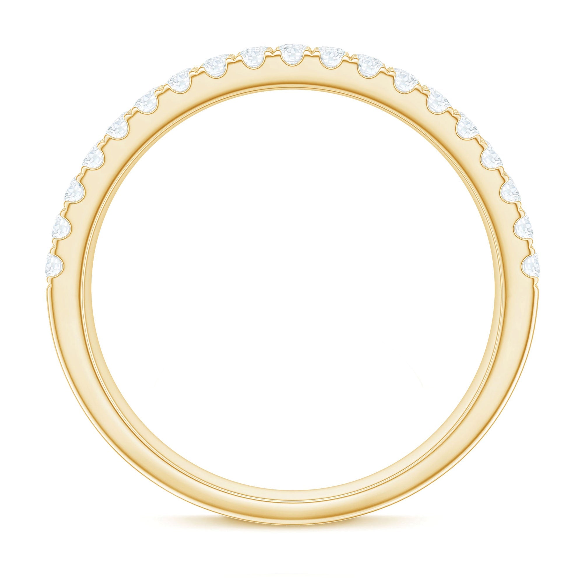 Three Row Moissanite Half Eternity Band Ring