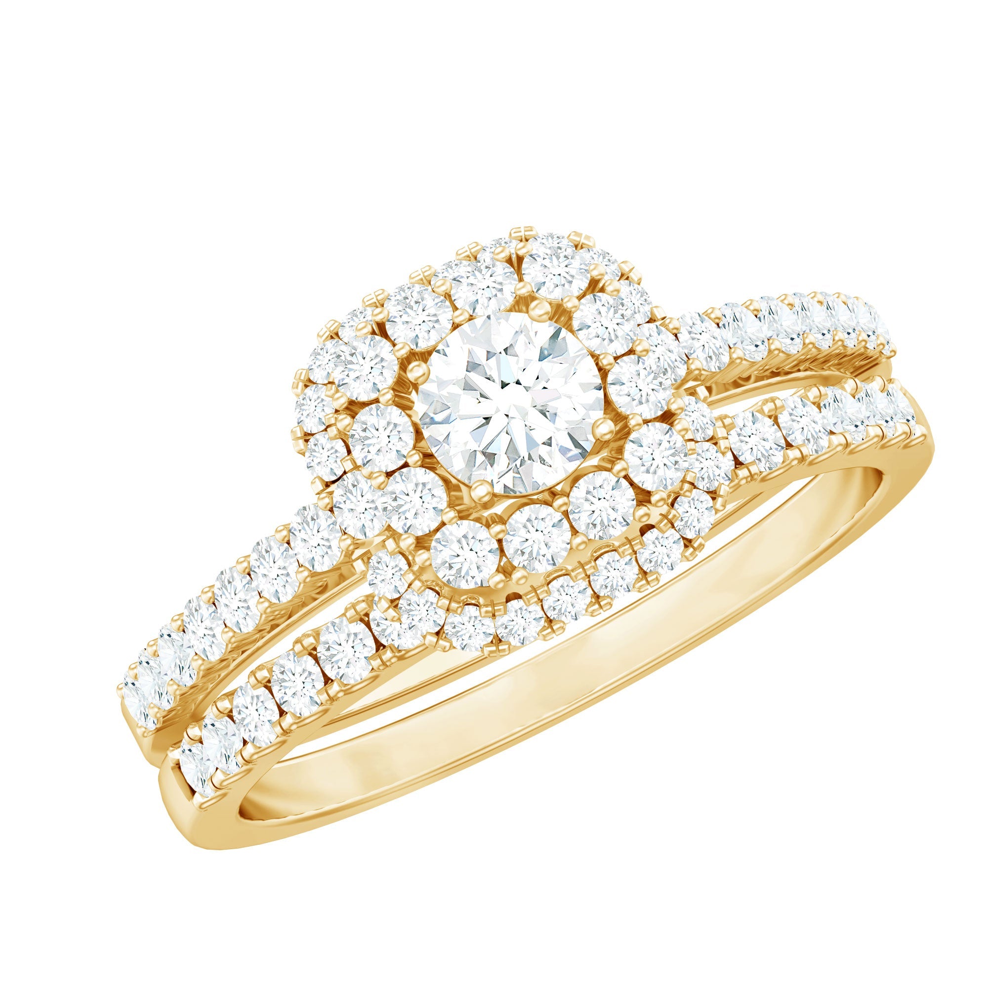 0.5 Carat Zircon Statement Wedding Ring Set