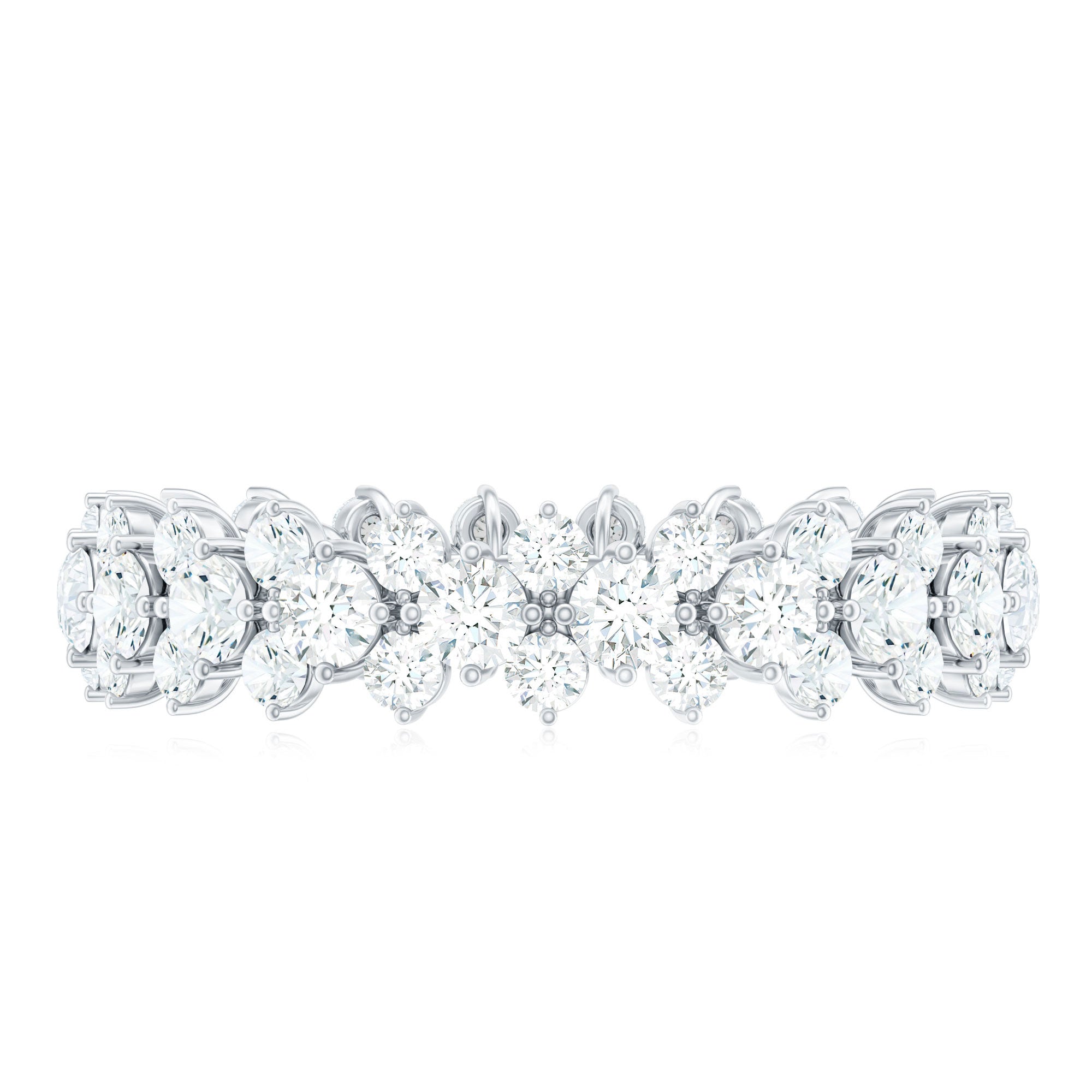 Certified Moissanite Cluster Eternity Ring For Women