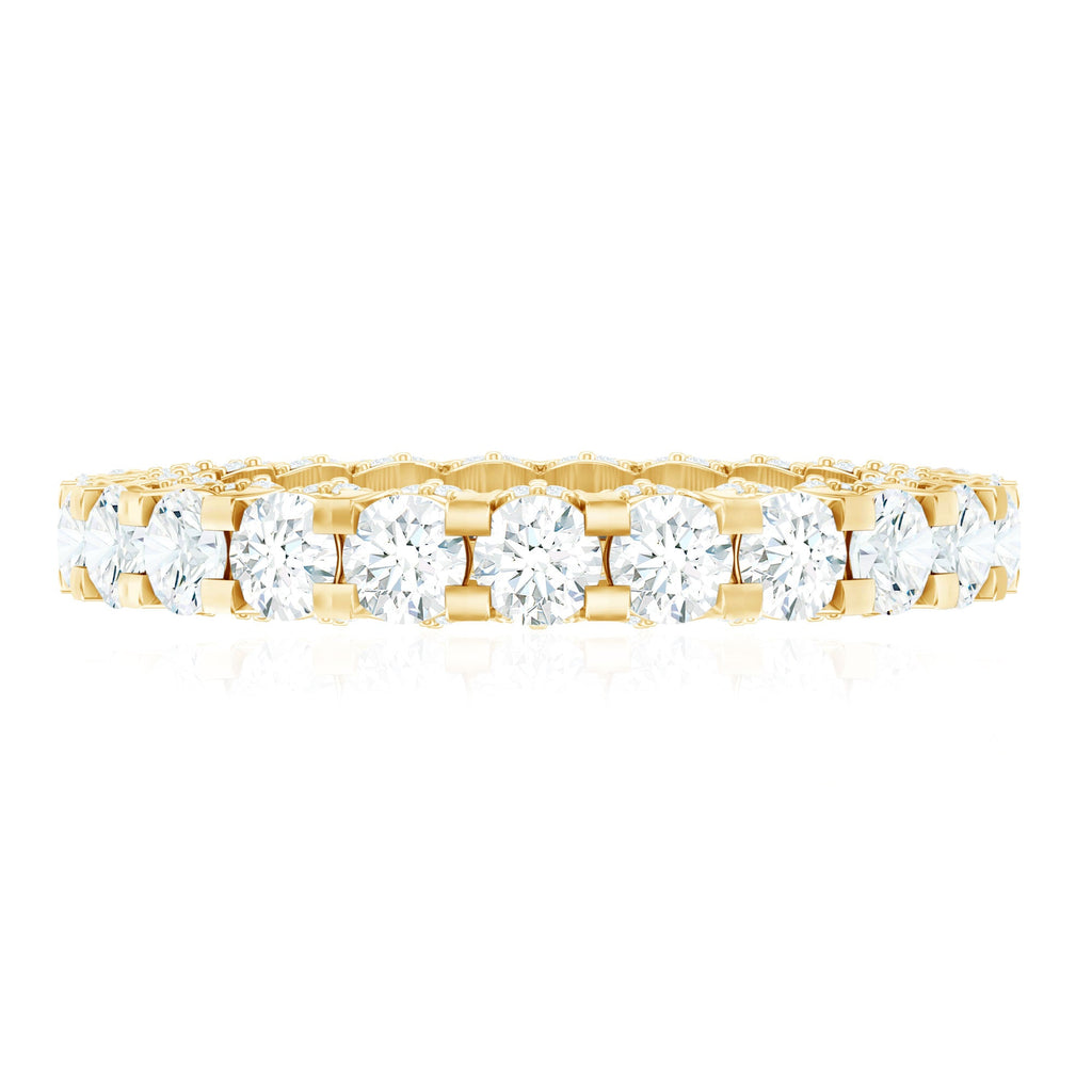 Certified Moissanite Eternity Band Ring in Shared Prong Set