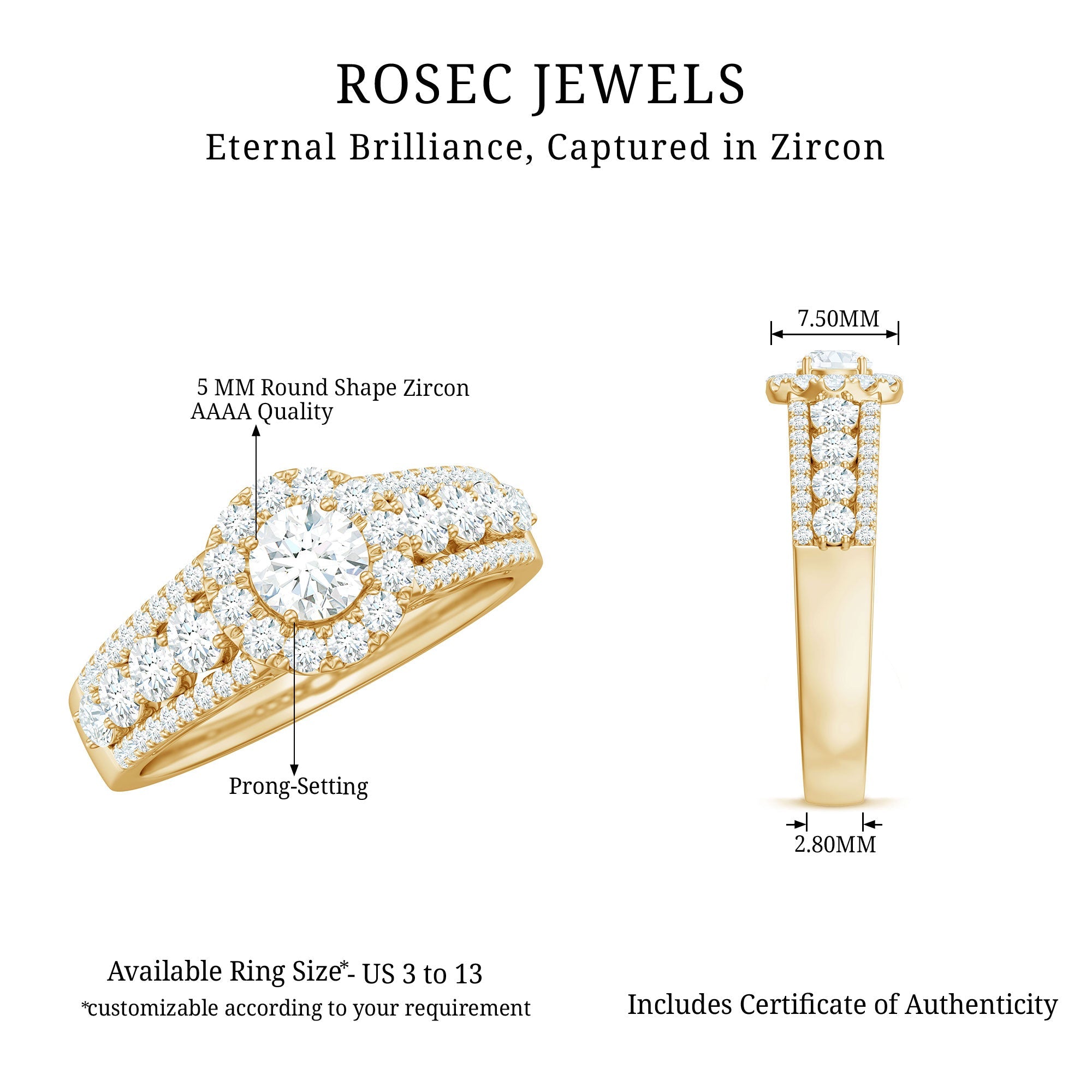 0.5 Carat Zircon Statement Engagement Ring