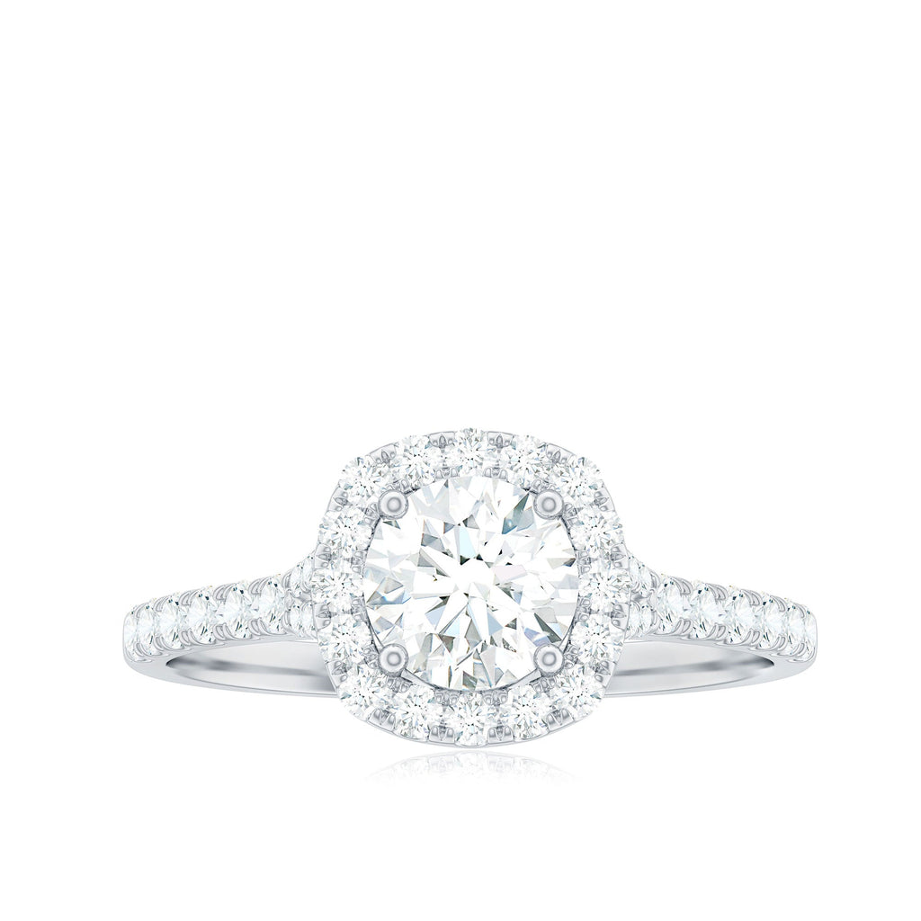 Cubic Zirconia Halo Engagement Ring with Certificate