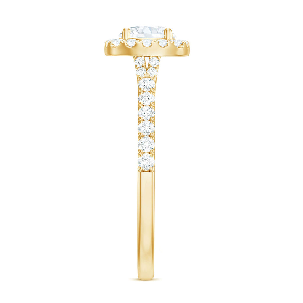 Cubic Zirconia Halo Engagement Ring with Certificate