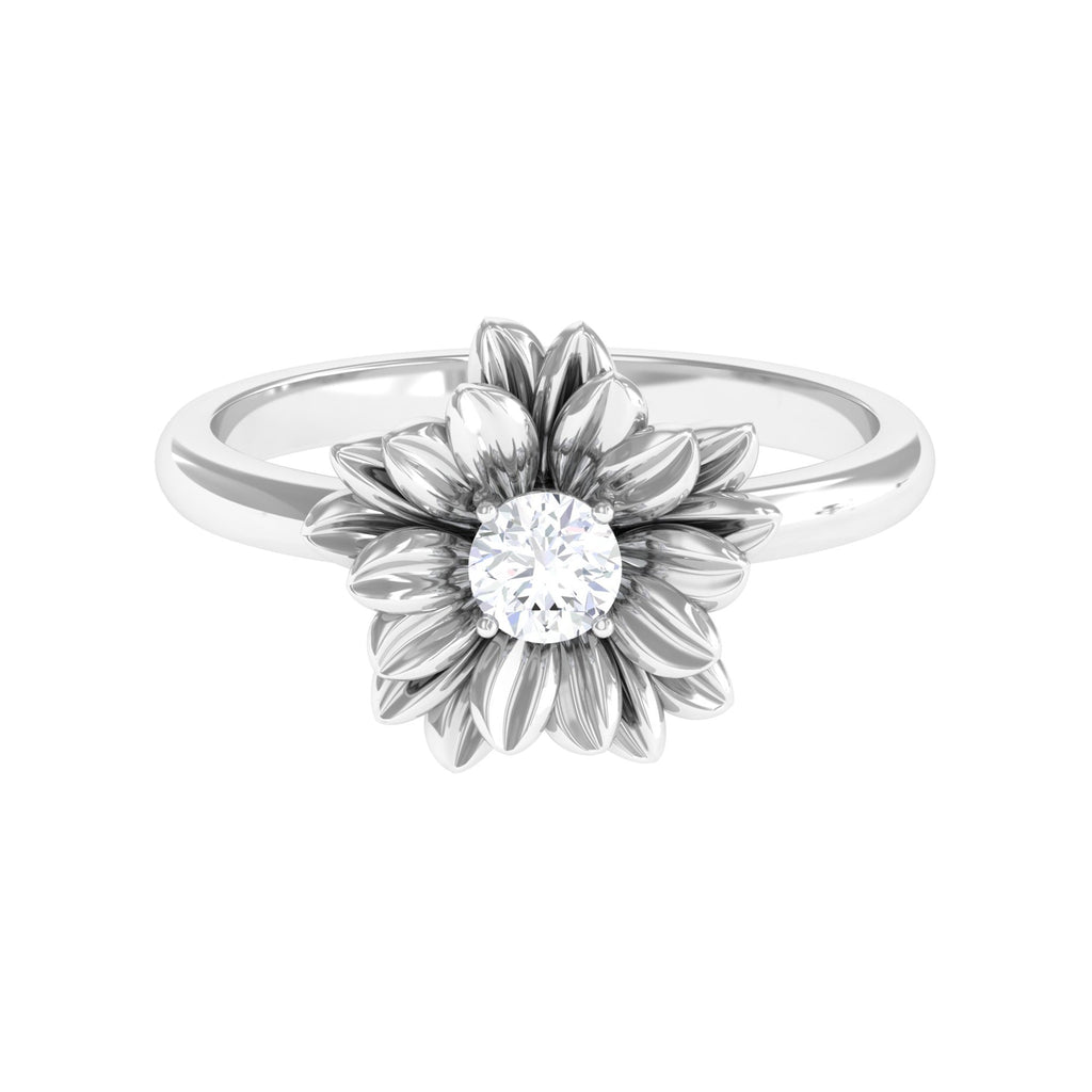 Certified Real Diamond Floral Engagement Ring