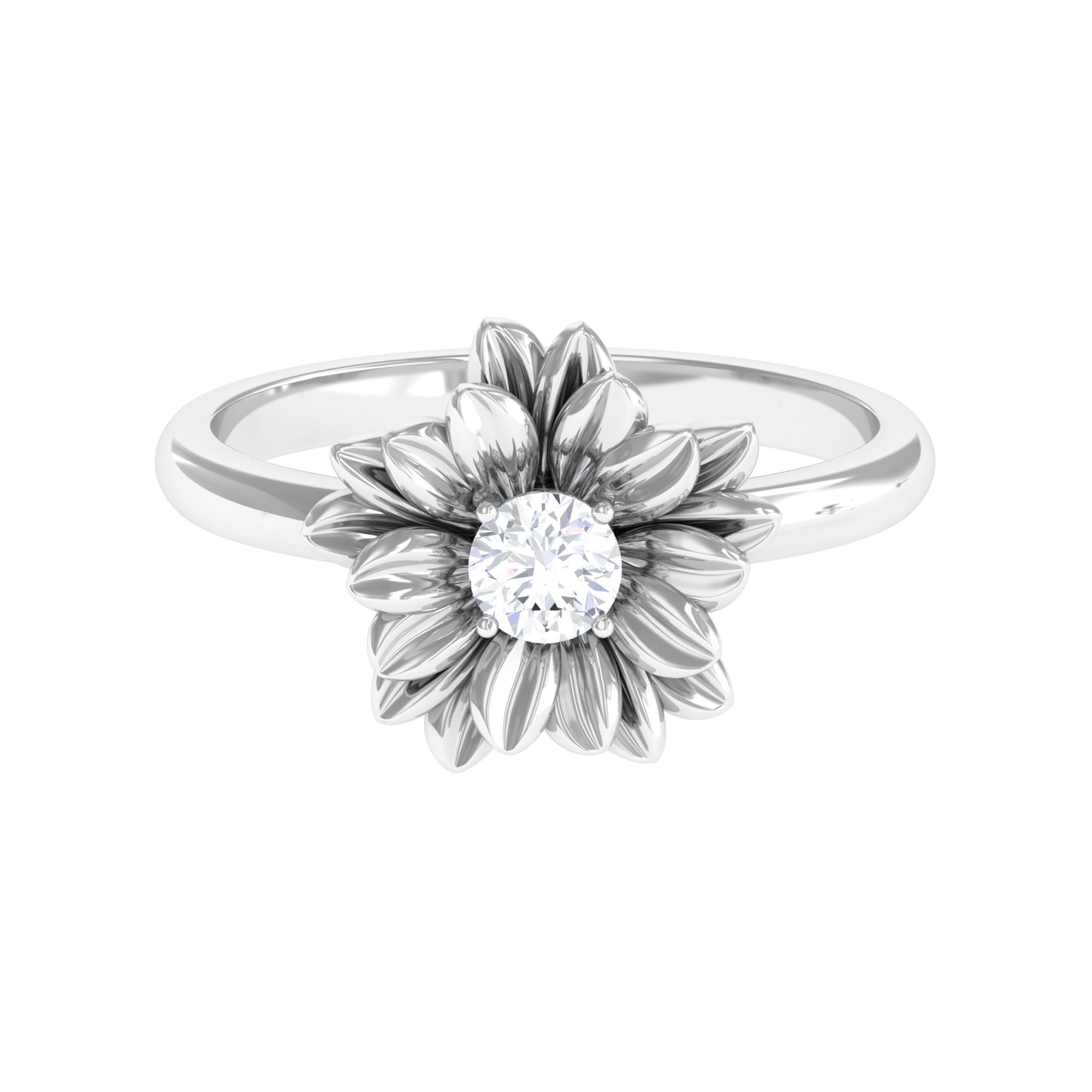 Certified Real Diamond Floral Engagement Ring