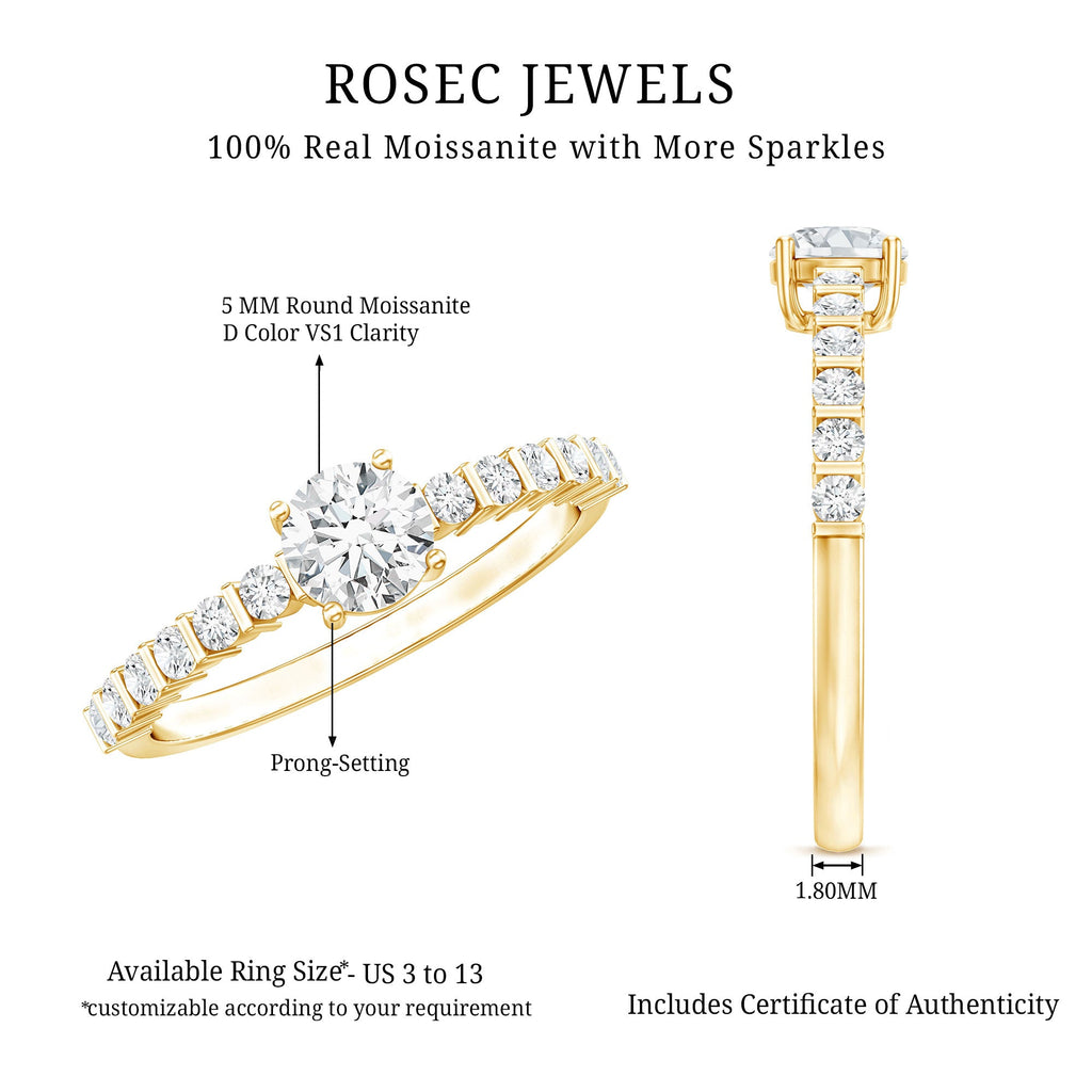 Round Brilliant Cut Moissanite Proposal Ring