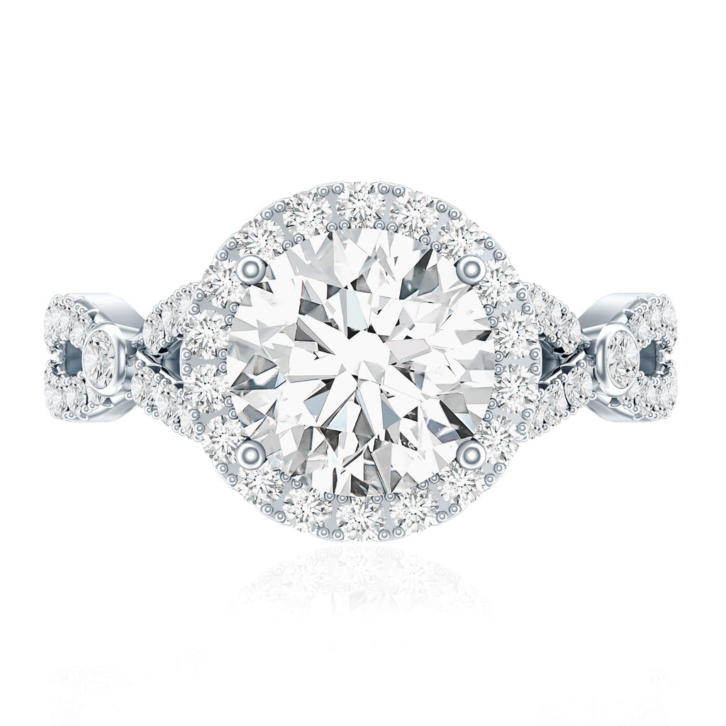 Lab Created Diamond Criss Cross Engagement Ring For Women