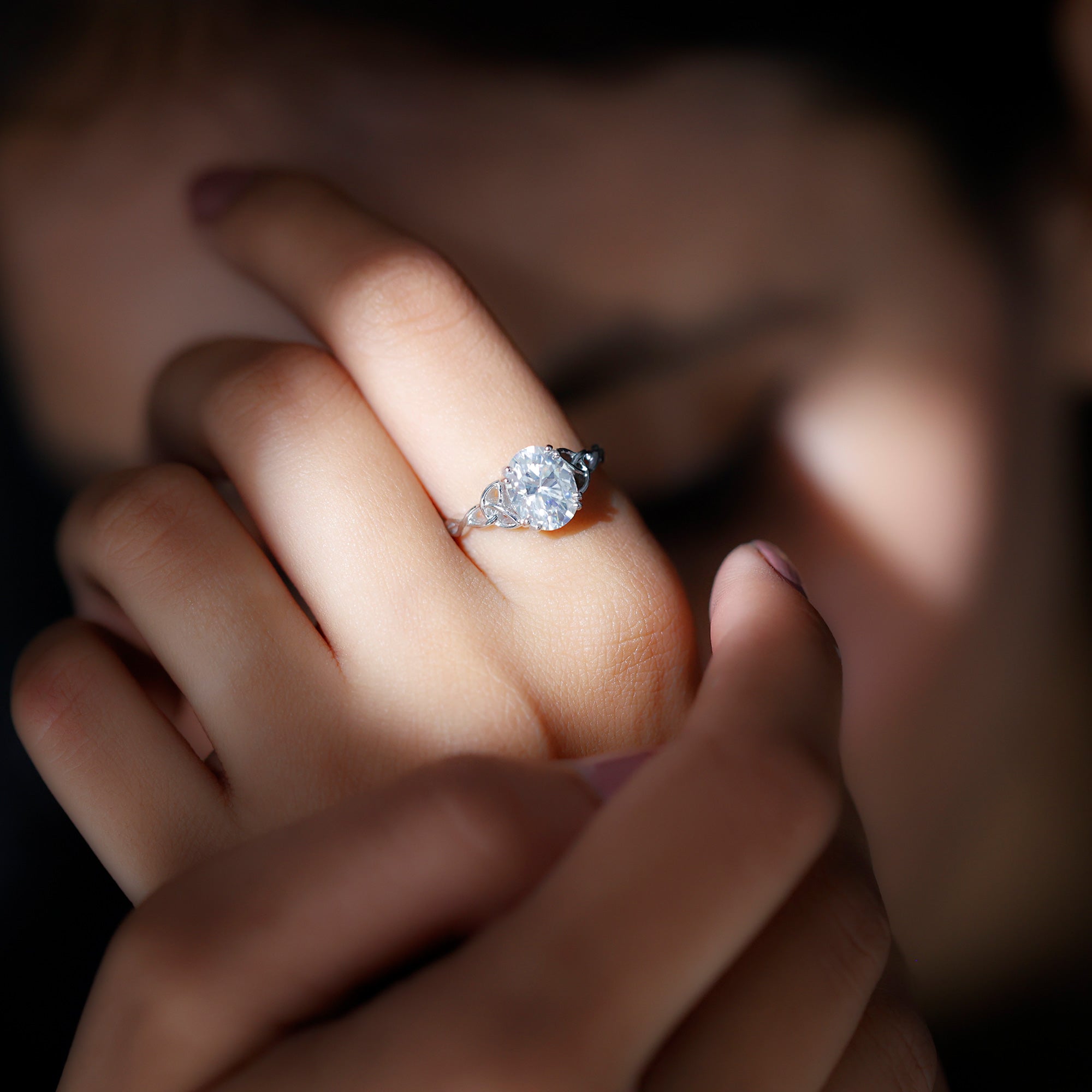 Women Lab Grown Diamond Celtic Knot Engagement Ring