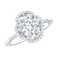Brilliant Cut Oval Lab Grown Diamond Halo Engagement Ring