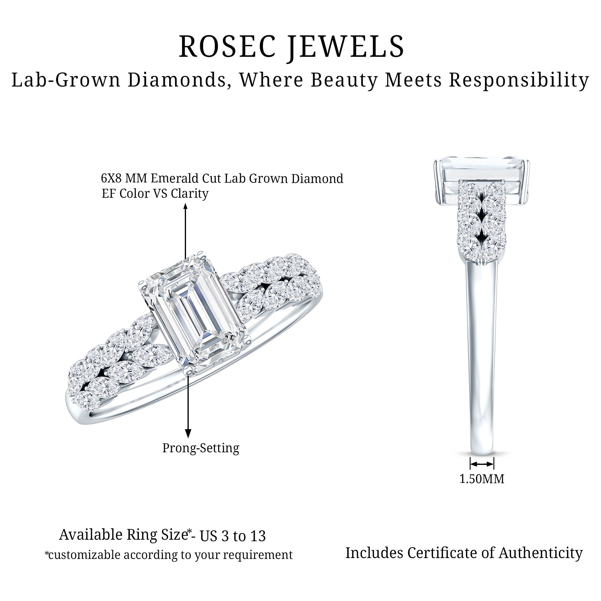 1.8 Carat Lab Grown Diamond Ring For Women With Certificate