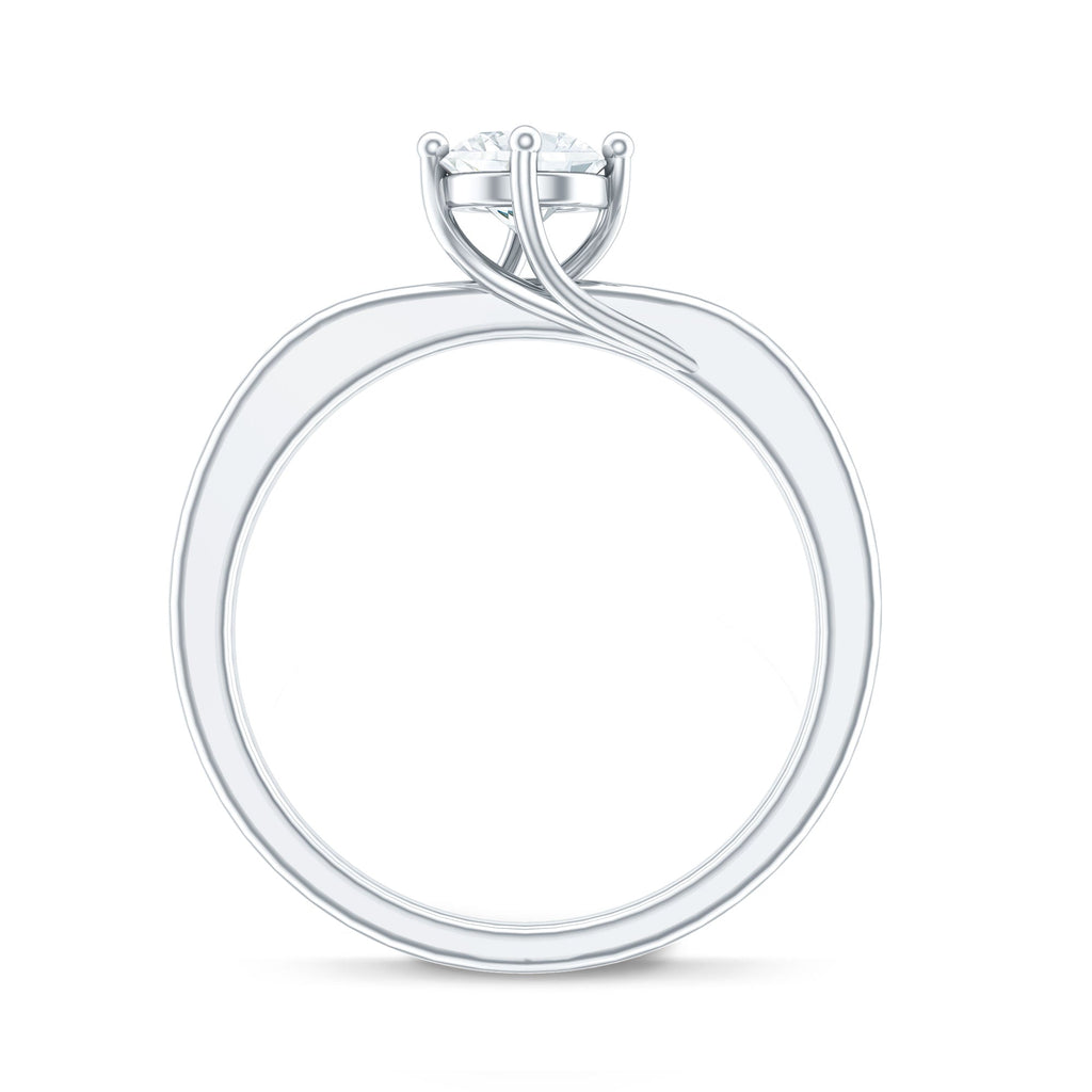 Lab Grown Diamond Solitaire Ring With 4 Prong Diagonal Set