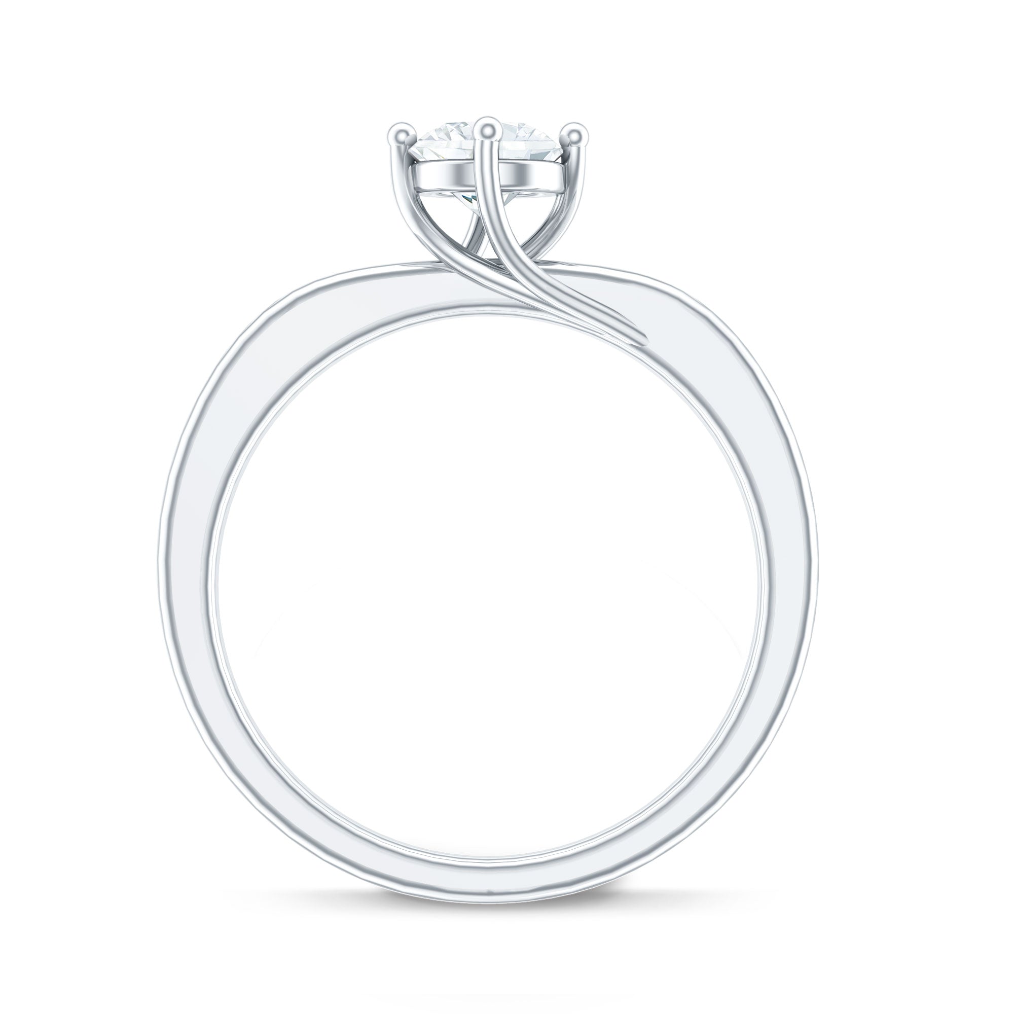 Lab Grown Diamond Solitaire Ring With 4 Prong Diagonal Set