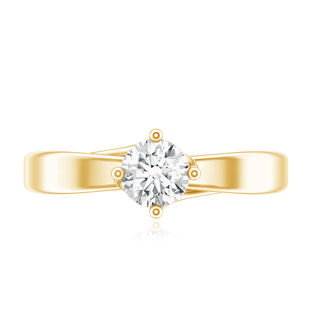 Lab Grown Diamond Solitaire Ring With 4 Prong Diagonal Set