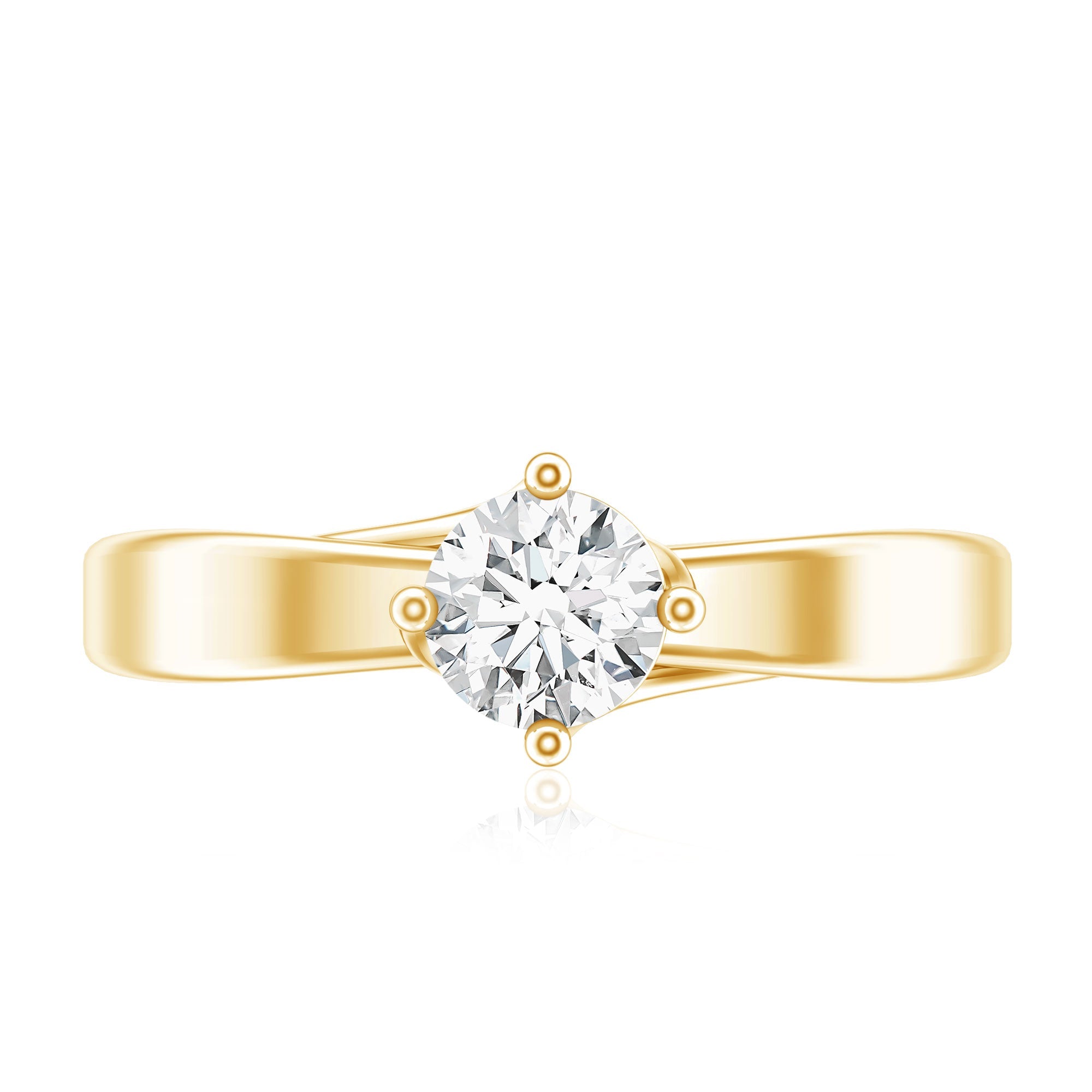 Lab Grown Diamond Solitaire Ring With 4 Prong Diagonal Set