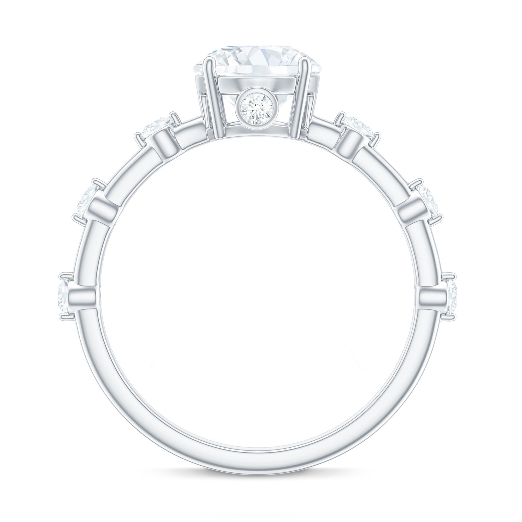 Round Brilliant Cut Lab Grown Diamond Traditional Engagement Ring