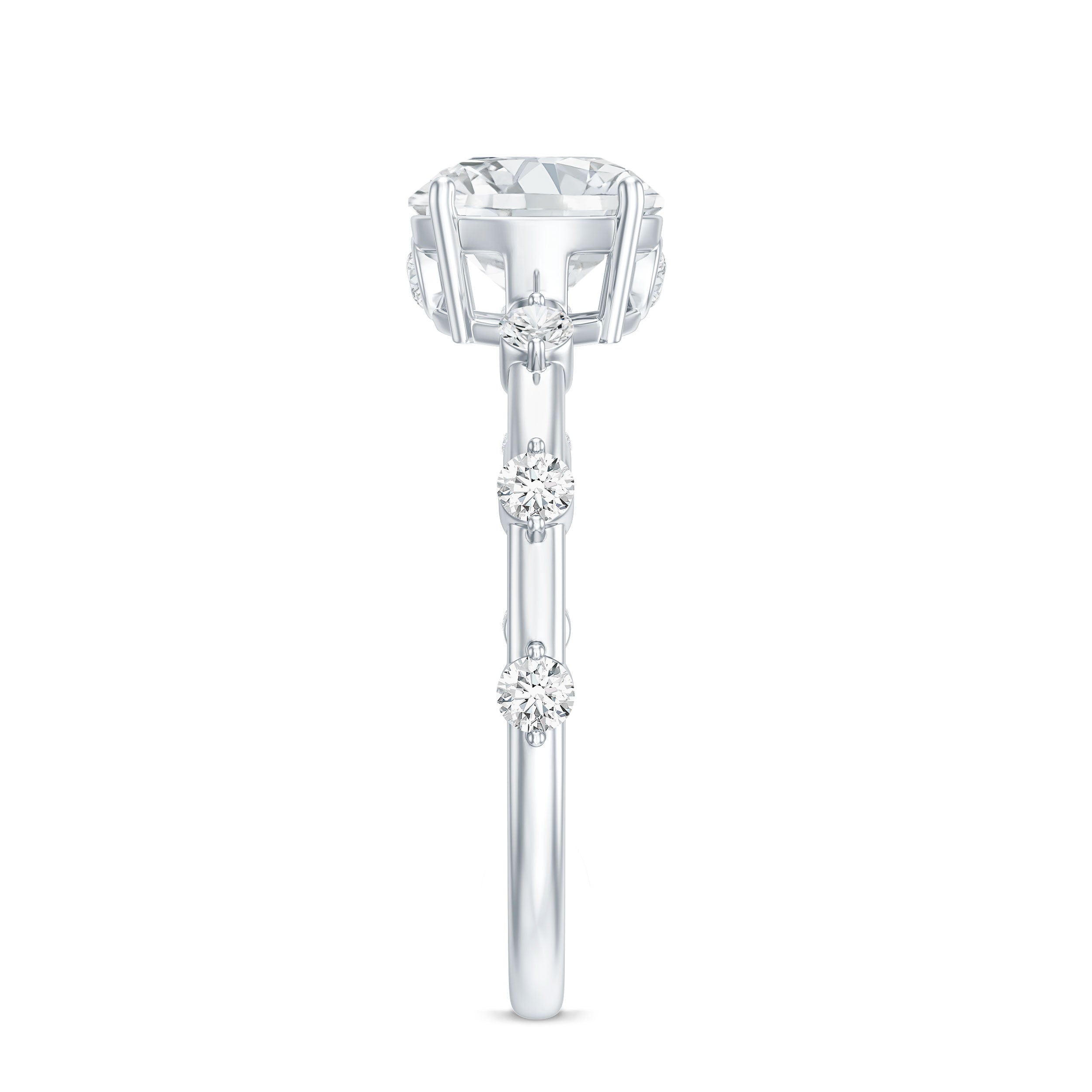 Round Brilliant Cut Lab Grown Diamond Traditional Engagement Ring