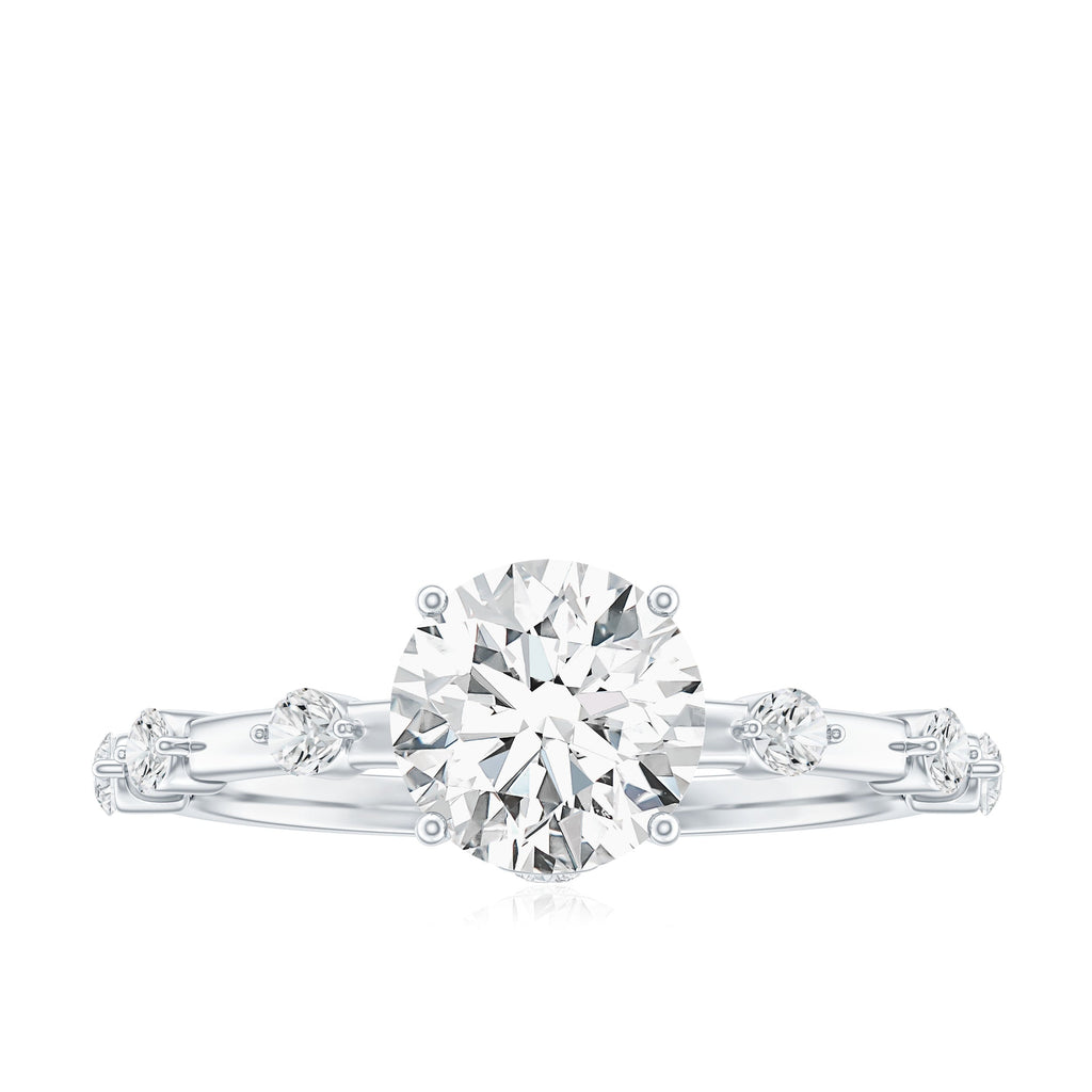 Round Brilliant Cut Lab Grown Diamond Traditional Engagement Ring
