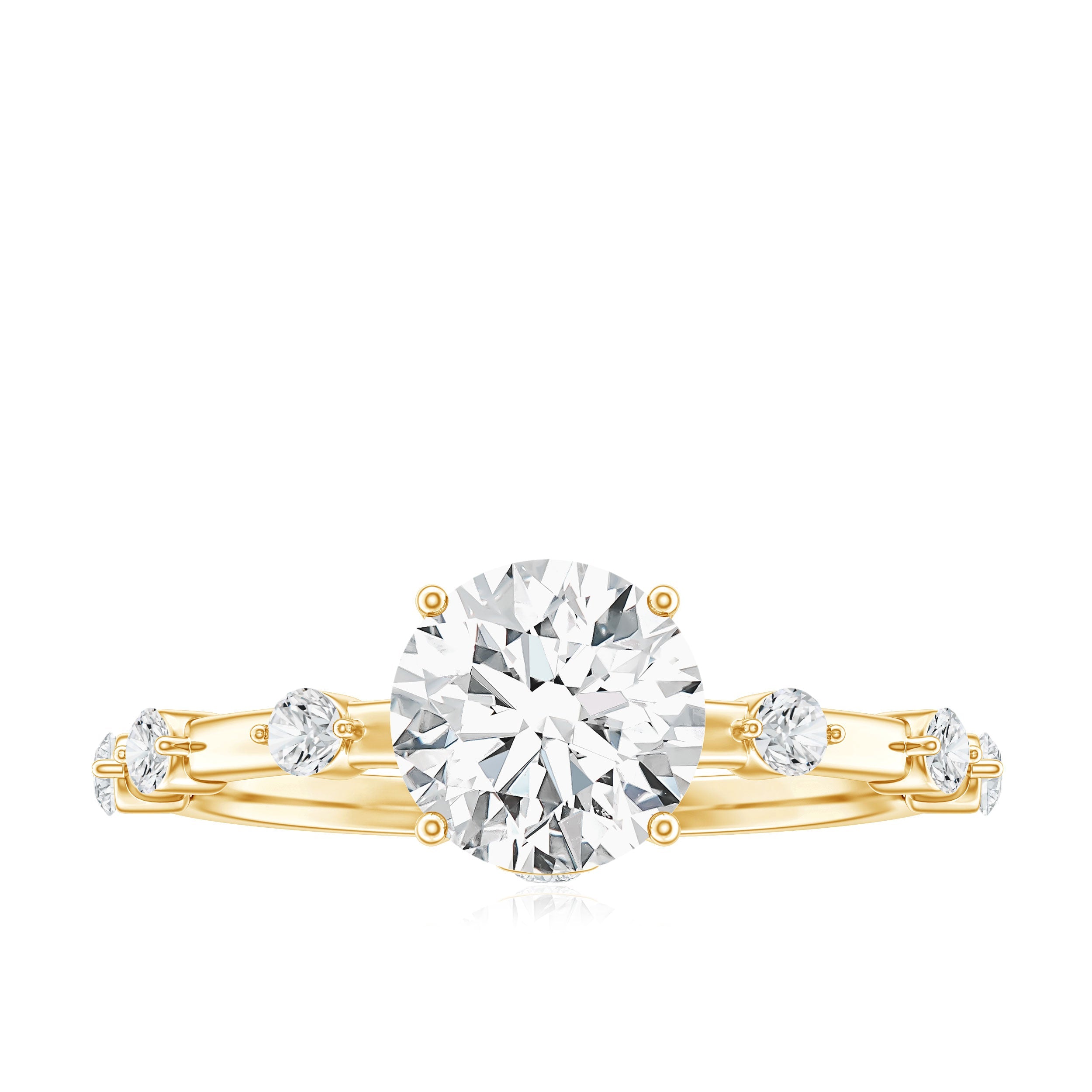 Round Brilliant Cut Lab Grown Diamond Traditional Engagement Ring