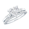 Certified Lab Grown Diamond 7MM Heart Bridal Ring Set