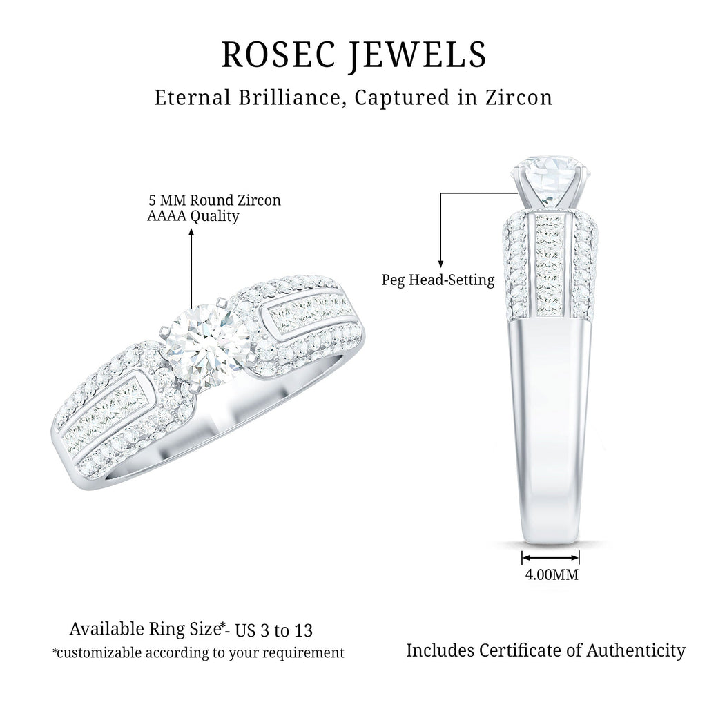 0.5 Carat Cubic Zirconia Statement Engagement Ring