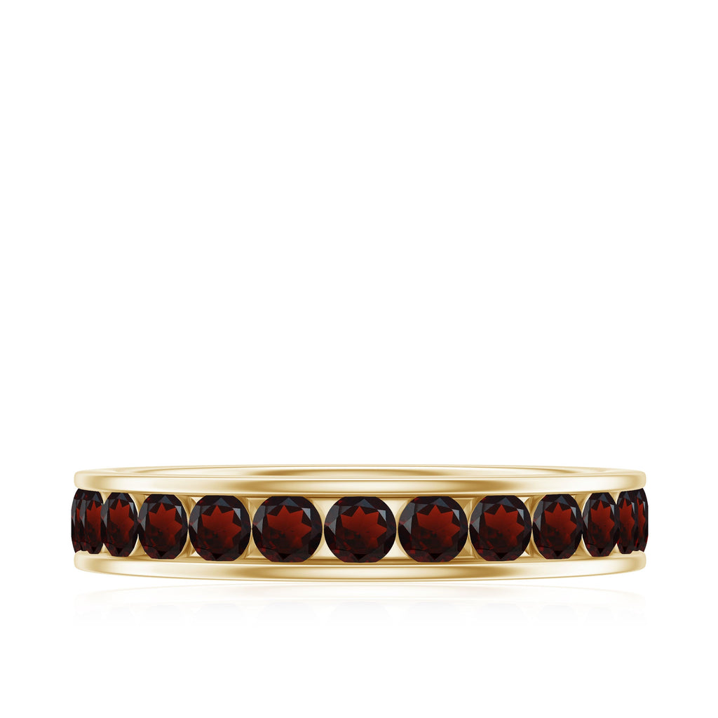 Certified Real Garnet Eternity Ring for Anniversary