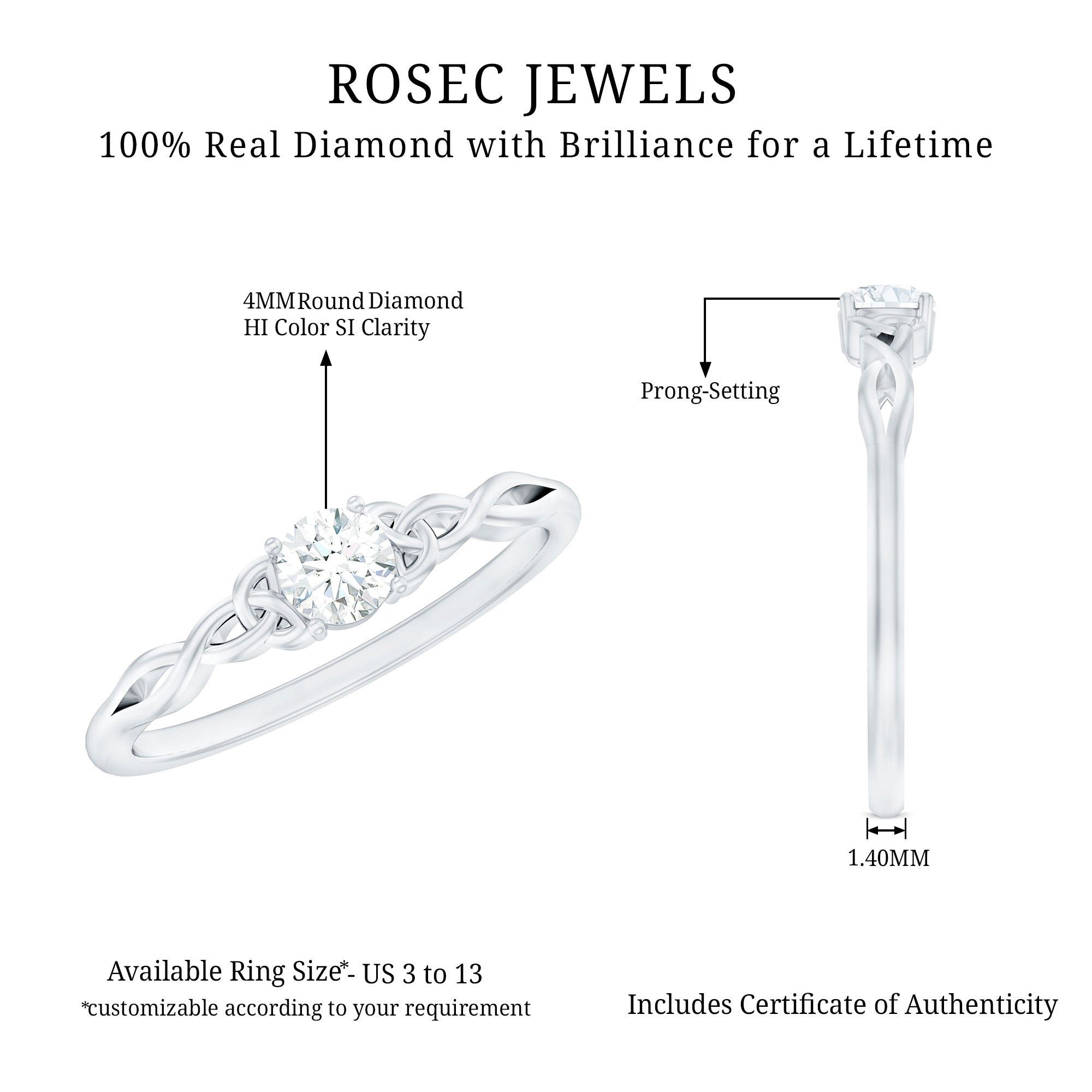 Certified Diamond Celtic Knot Promise Ring